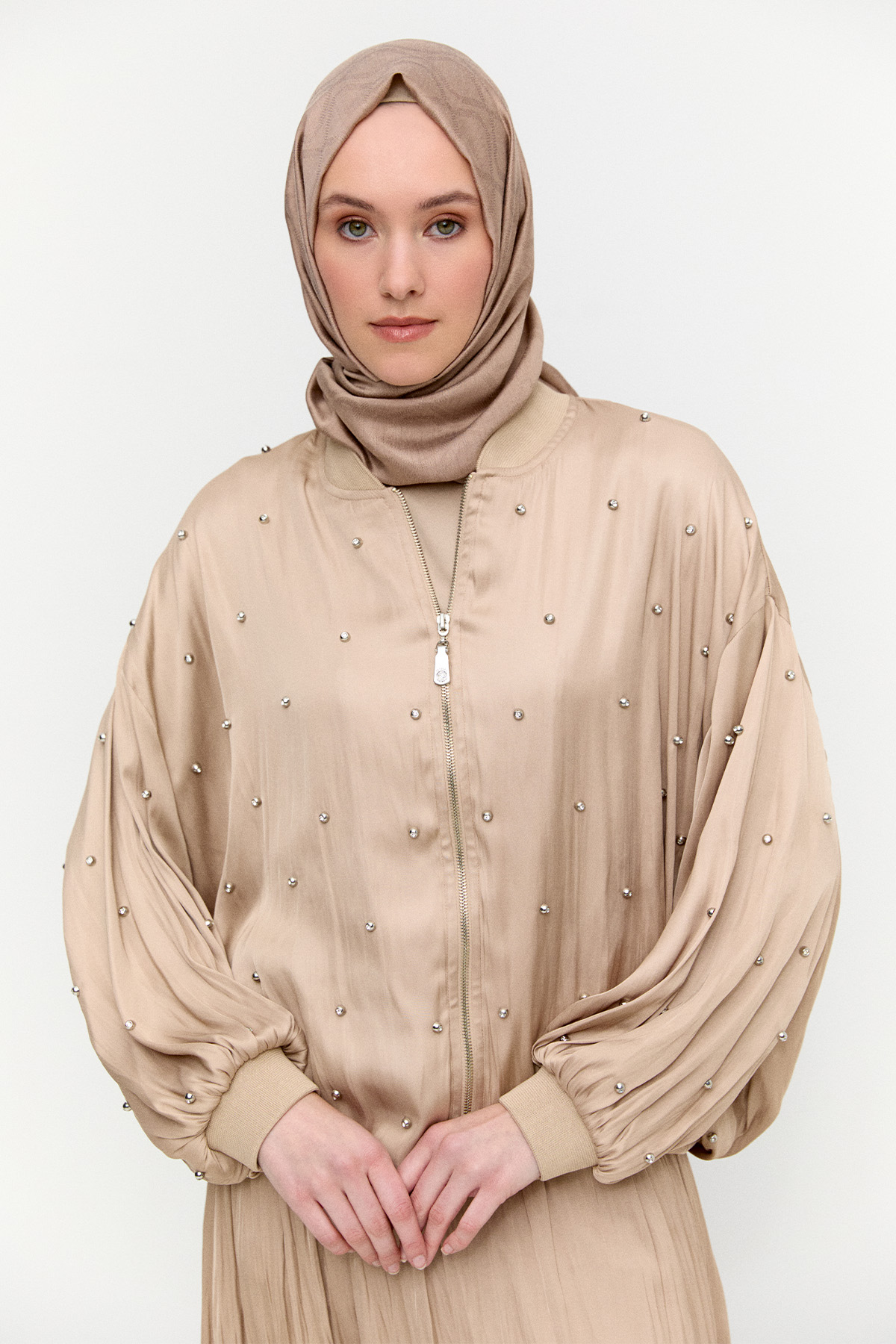 Taşlı Bomber Kap, Tesettür Giyim