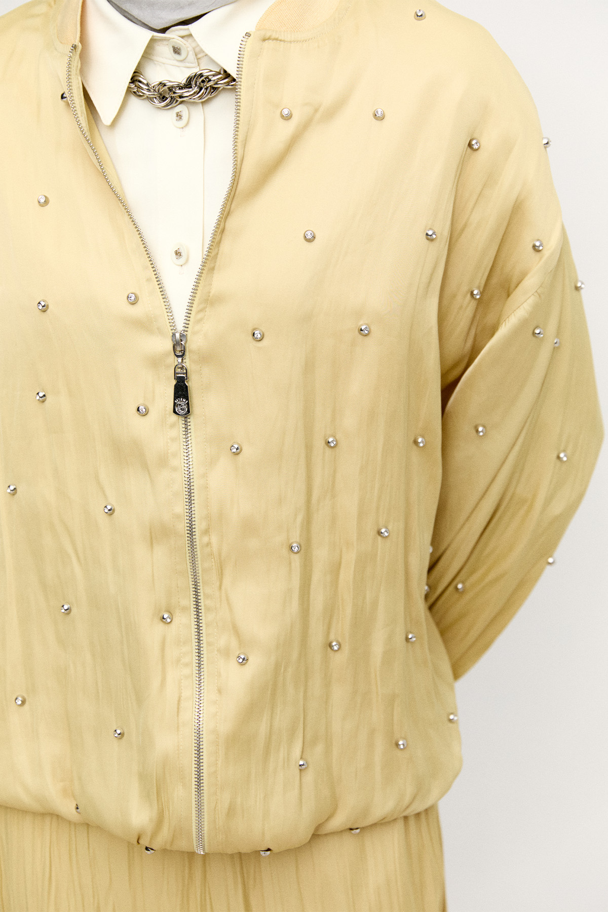 Taşlı Bomber Kap, Tesettür Giyim