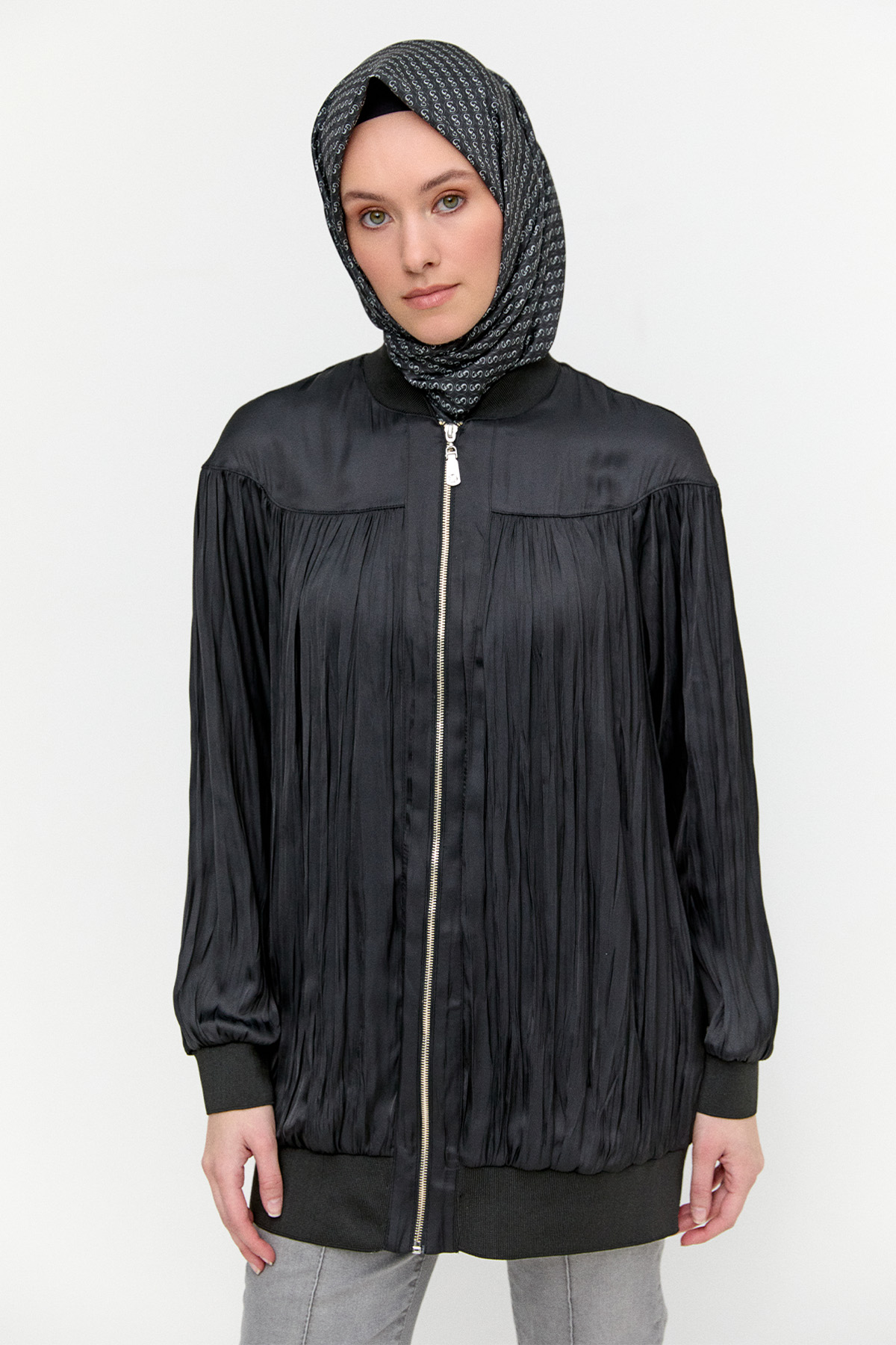 Ribanalı Kraşlı Bomber Kap, Tesettür Giyim