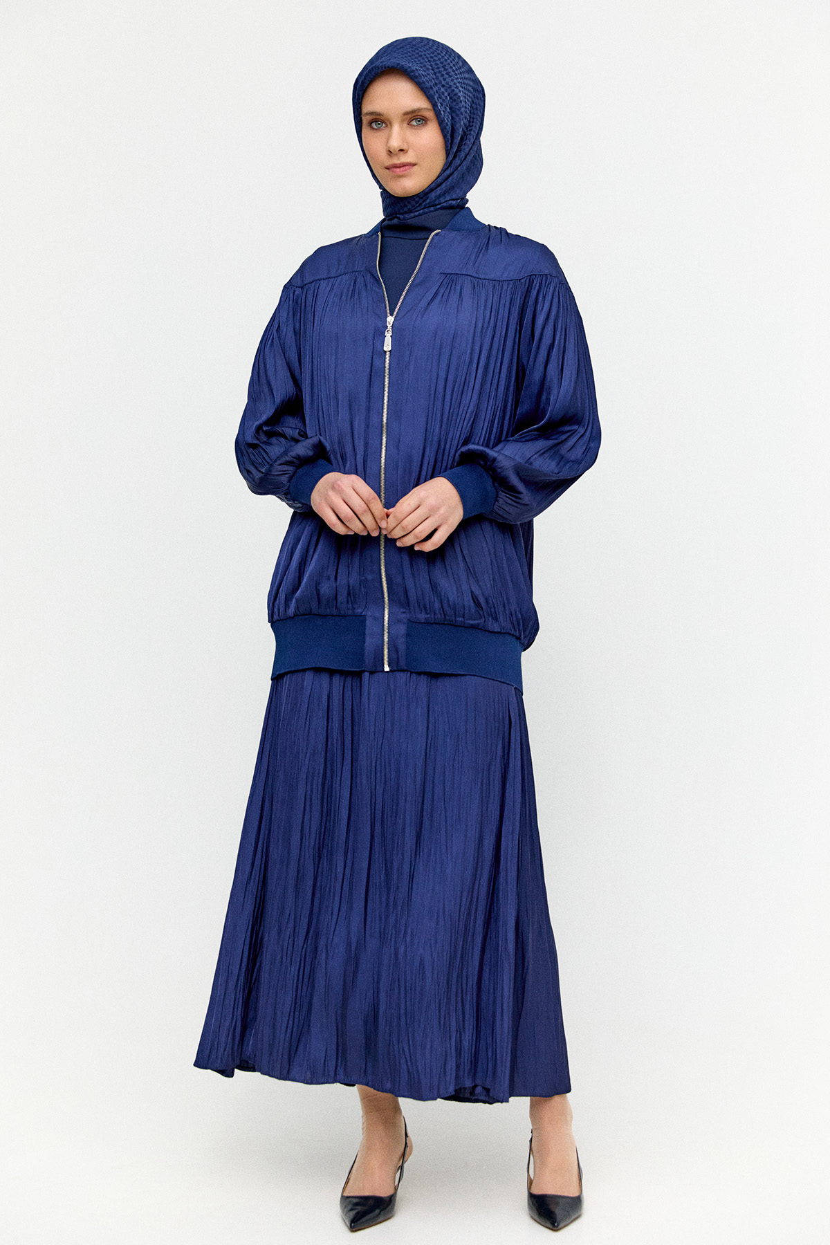 Ribanalı Kraşlı Bomber Kap, Tesettür Giyim