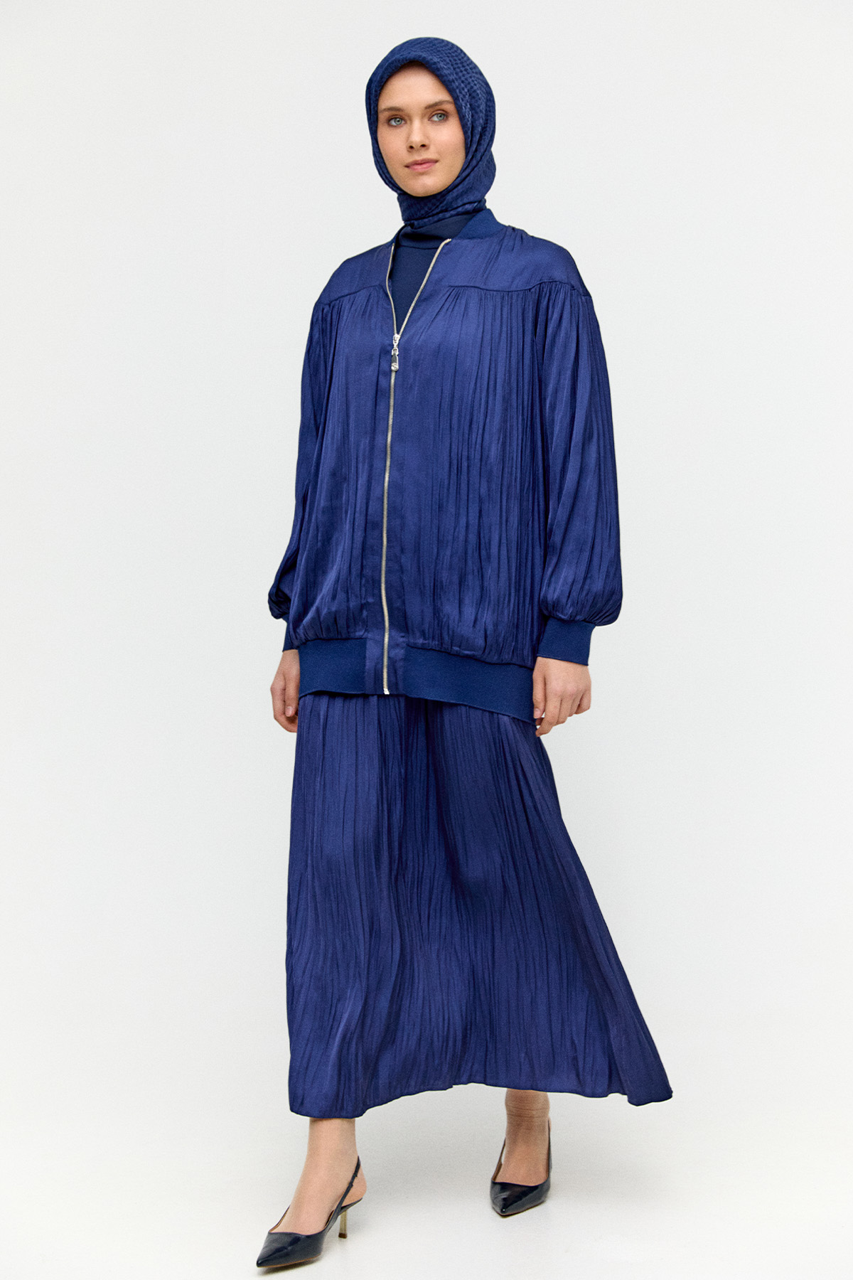 Ribanalı Kraşlı Bomber Kap, Tesettür Giyim