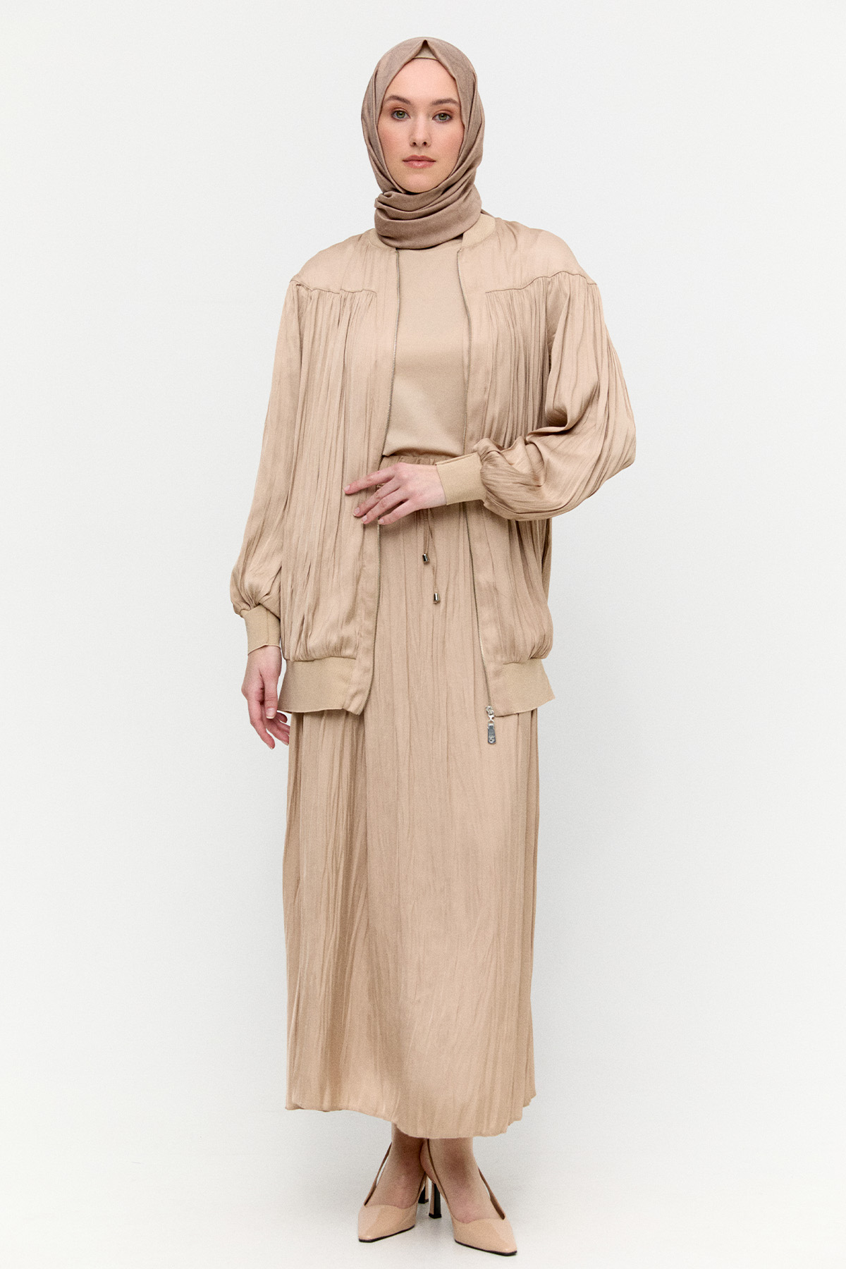 Ribanalı Kraşlı Bomber Kap, Tesettür Giyim