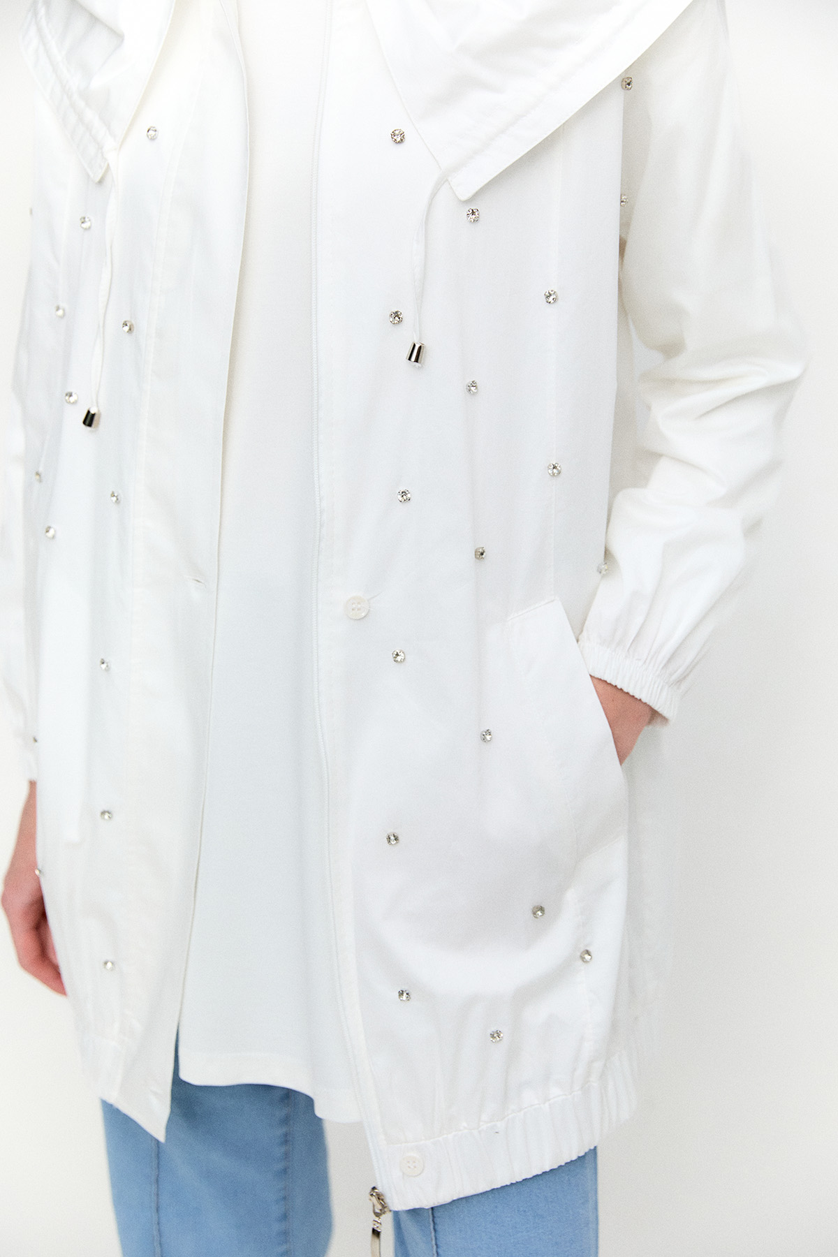 Denizci Yaka Taşlı Pamuk Kap, Tesettür Giyim