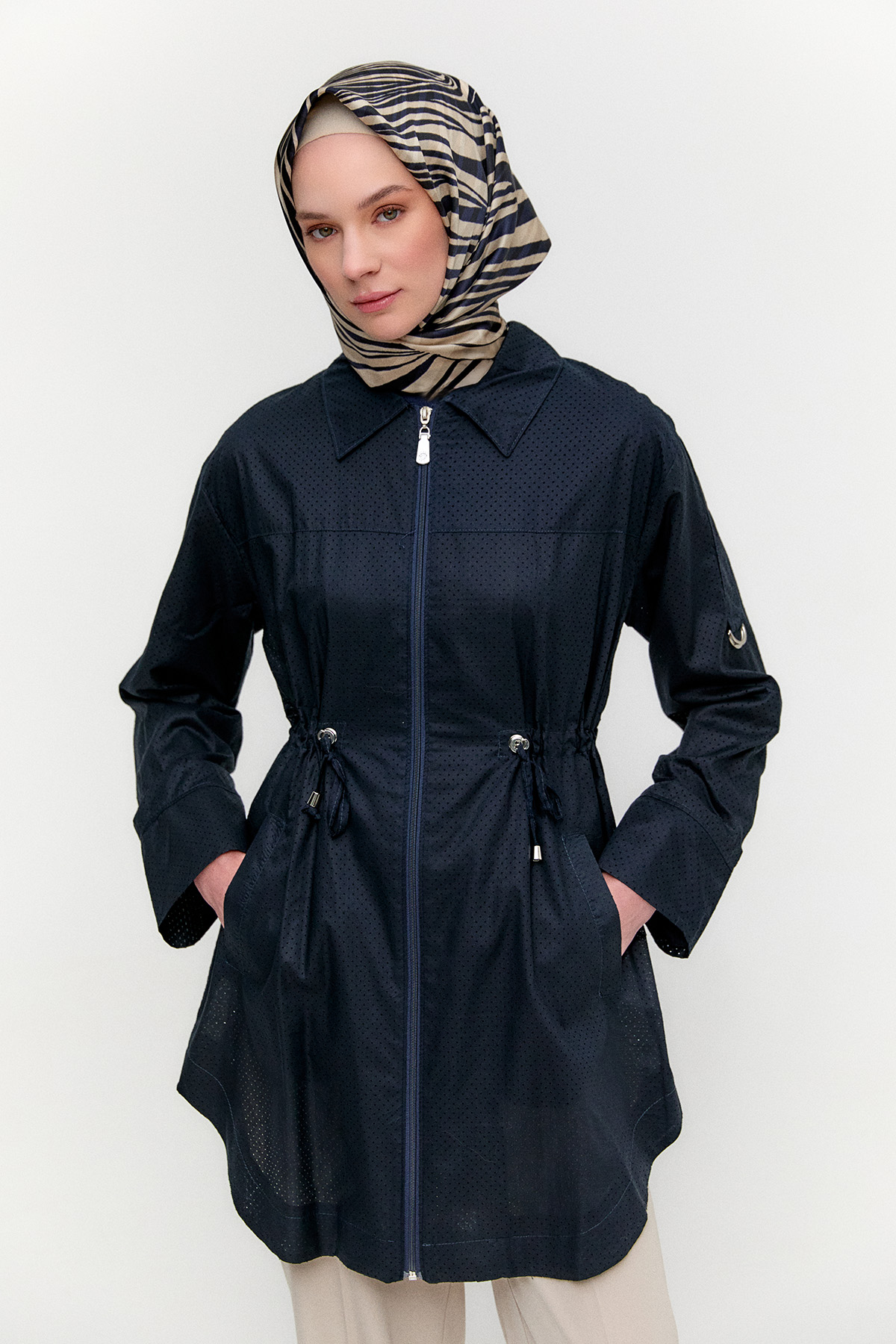 Fermuarlı Pamuk Kap, Tesettür Giyim