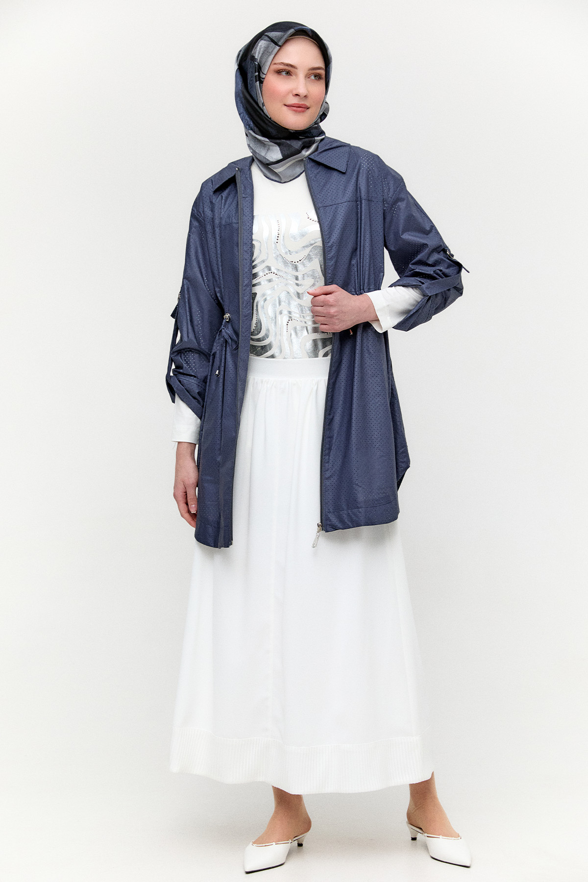 Fermuarlı Pamuk Kap, Tesettür Giyim