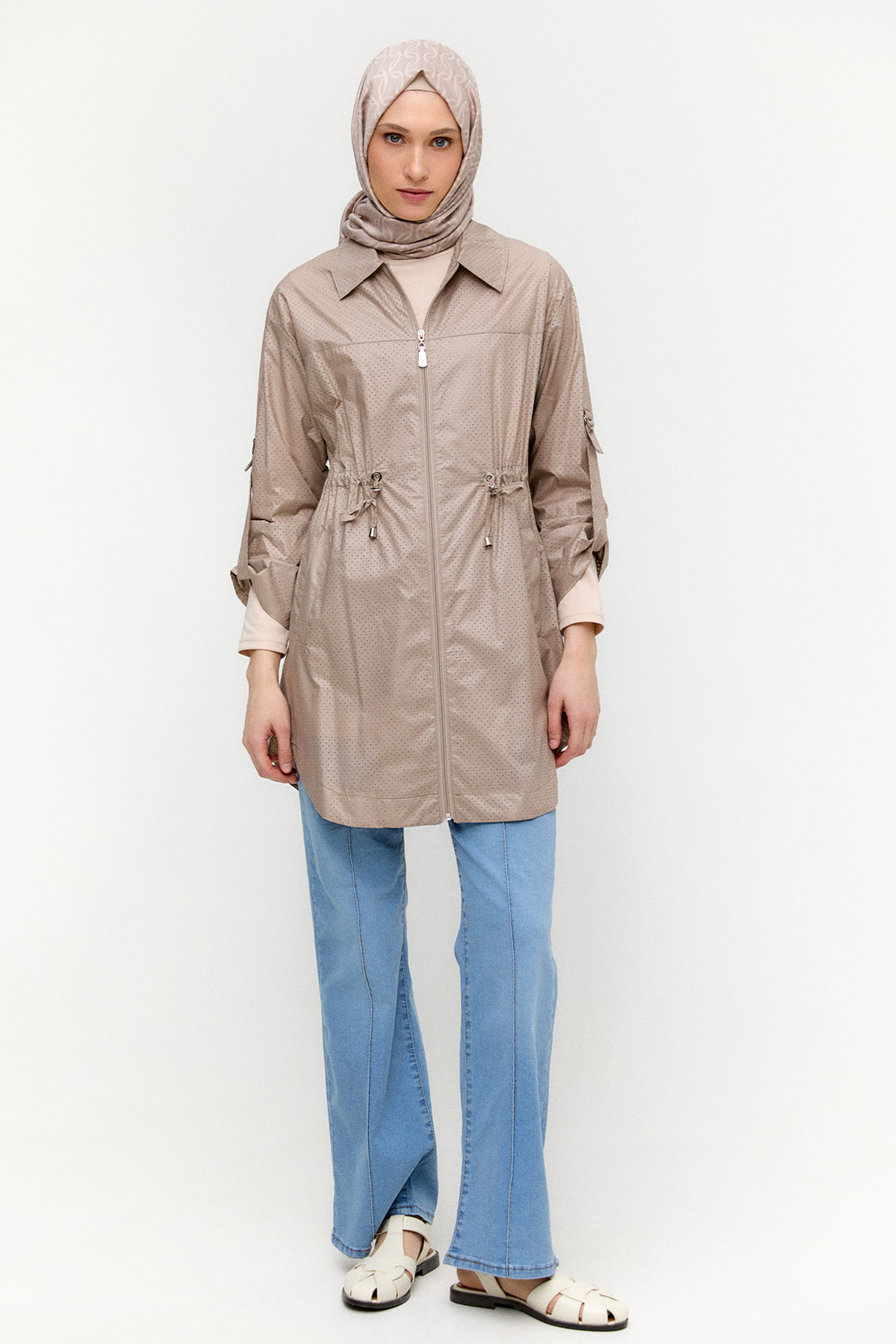 Fermuarlı Pamuk Kap, Tesettür Giyim