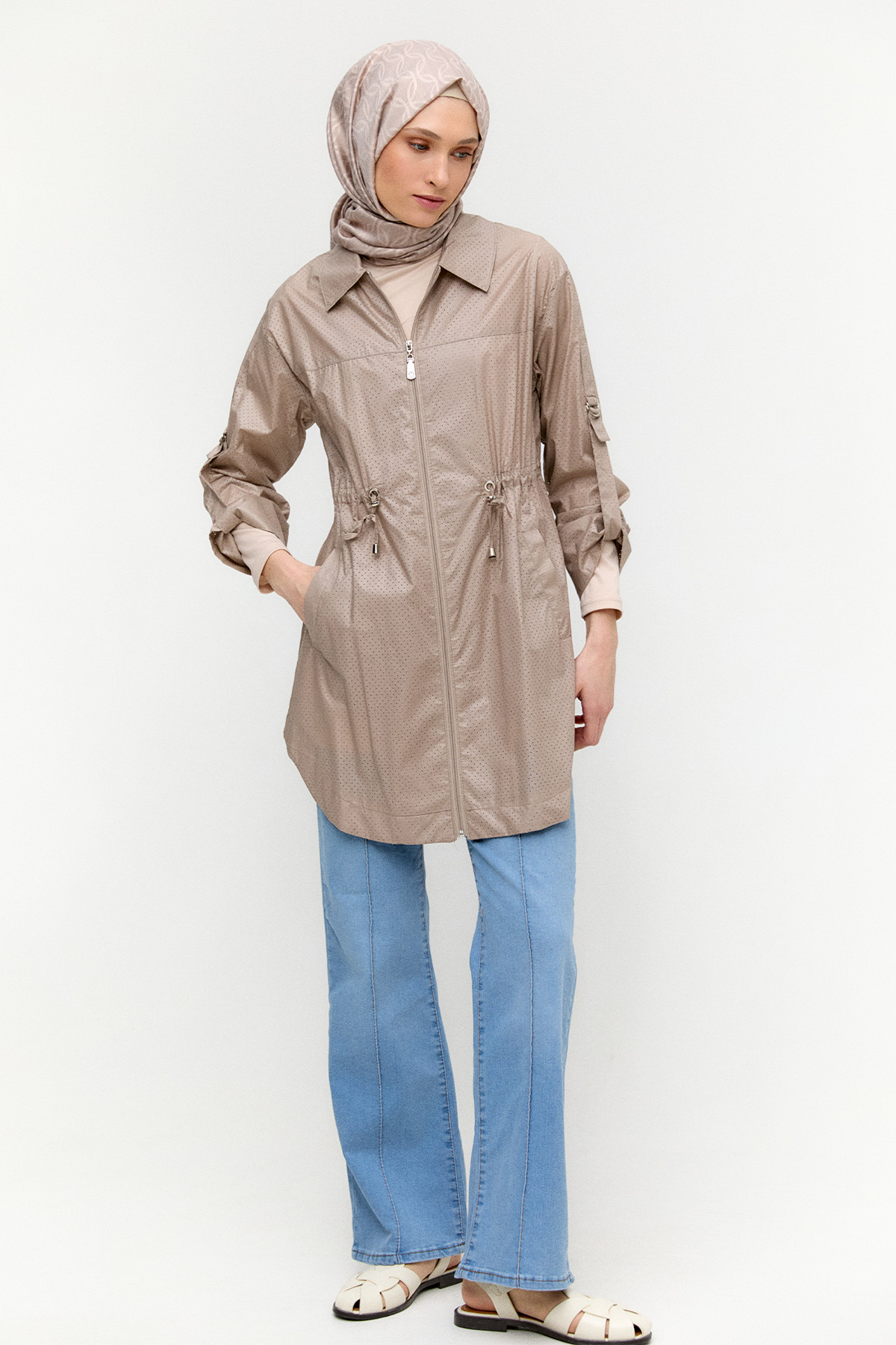Fermuarlı Pamuk Kap, Tesettür Giyim
