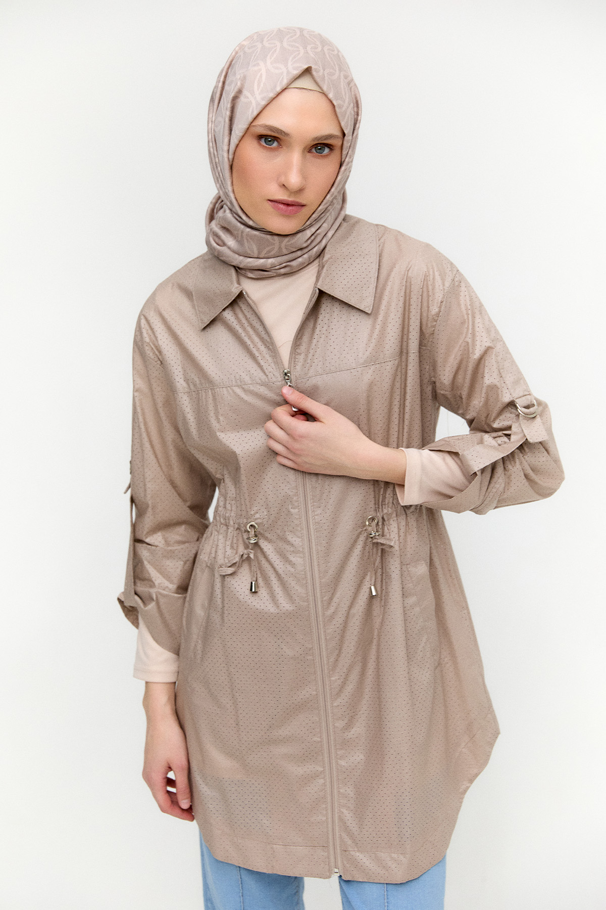 Fermuarlı Pamuk Kap, Tesettür Giyim