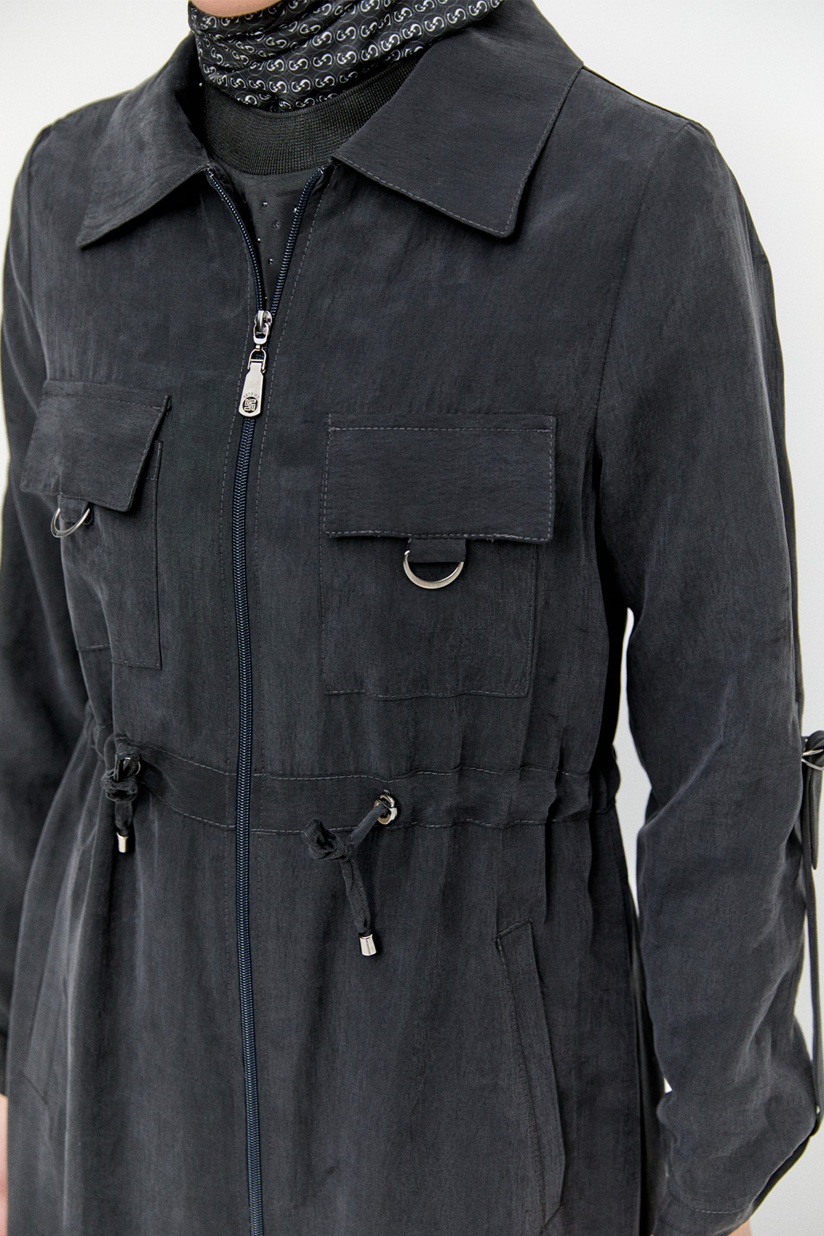 Fermuarlı Lyocell Kap, Tesettür Giyim