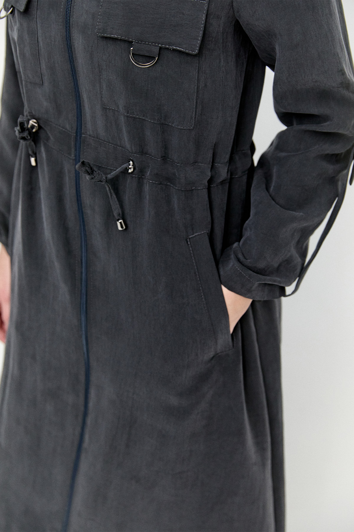 Fermuarlı Lyocell Kap, Tesettür Giyim