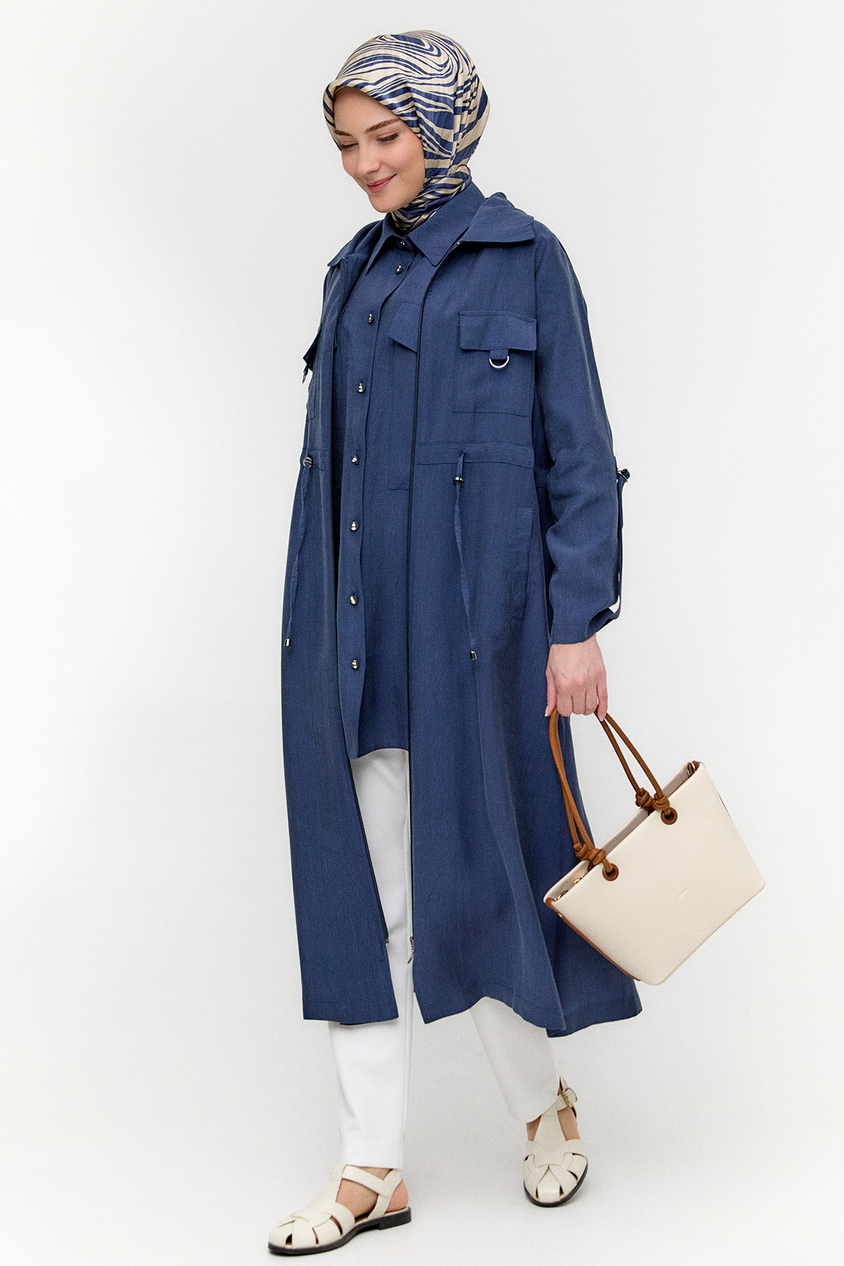 Fermuarlı Lyocell Kap, Tesettür Giyim