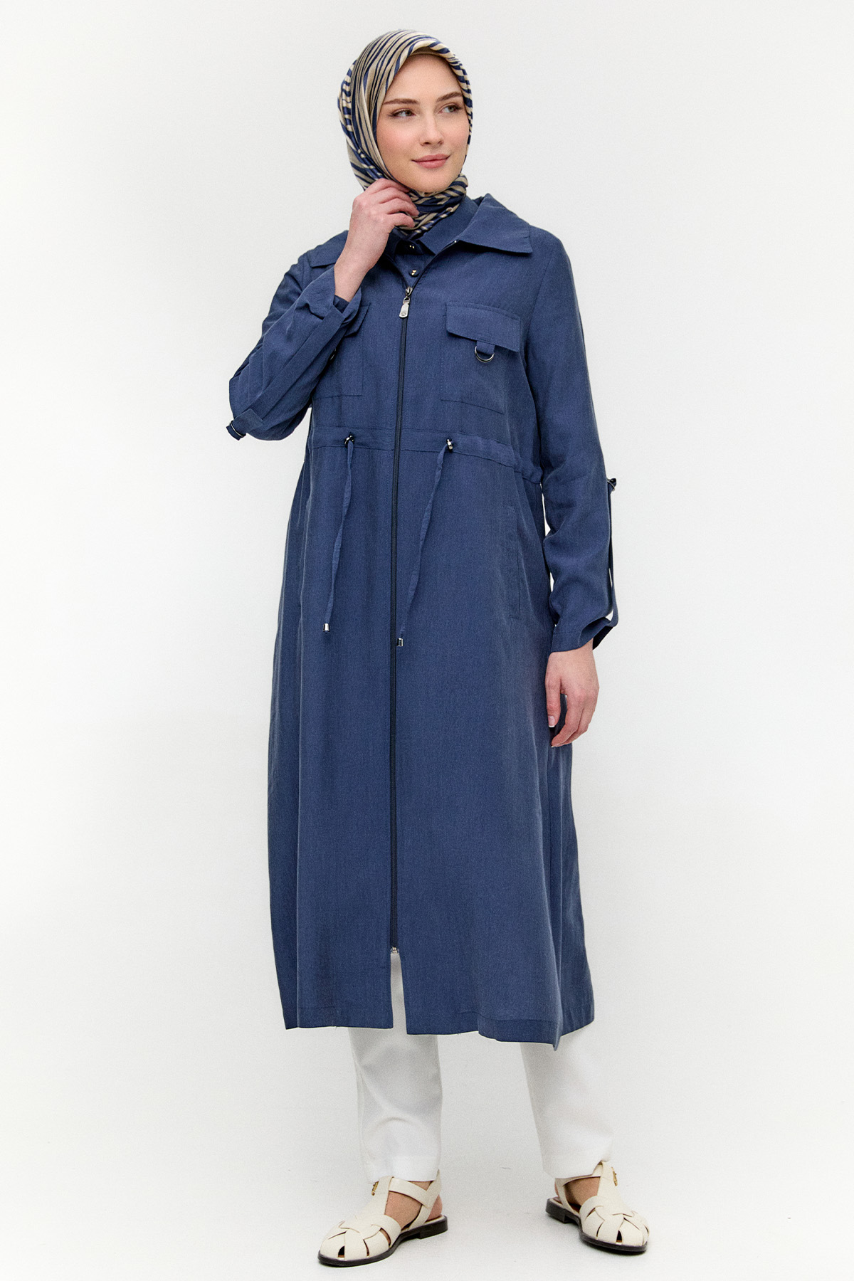 Fermuarlı Lyocell Kap, Tesettür Giyim