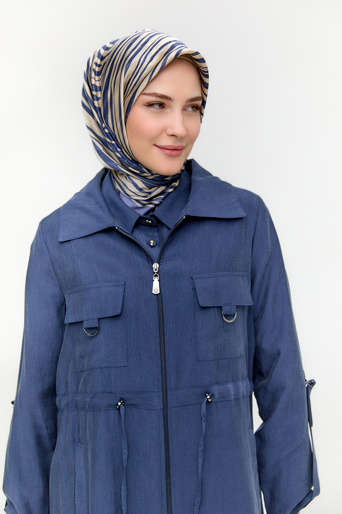 Fermuarlı Lyocell Kap, Tesettür Giyim