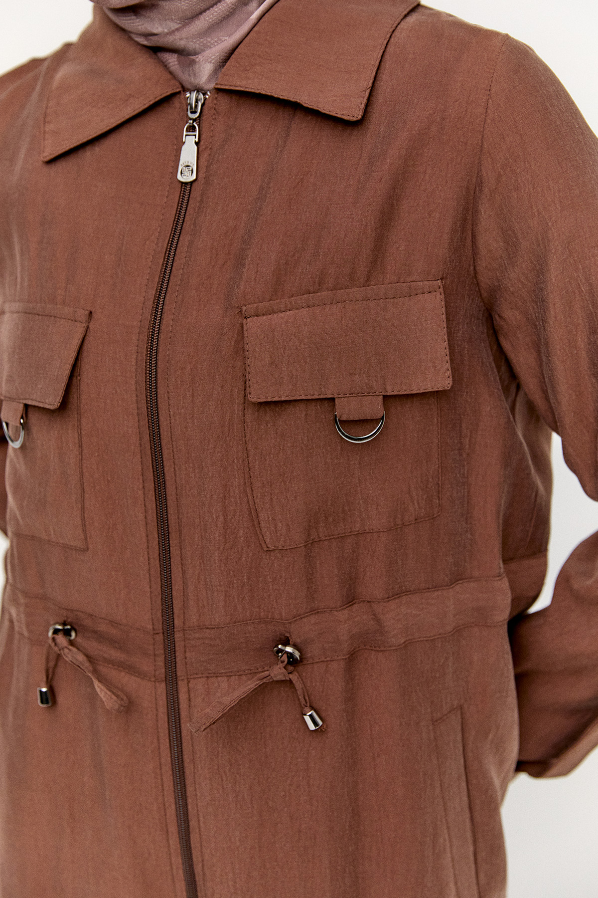 Fermuarlı Lyocell Kap, Tesettür Giyim