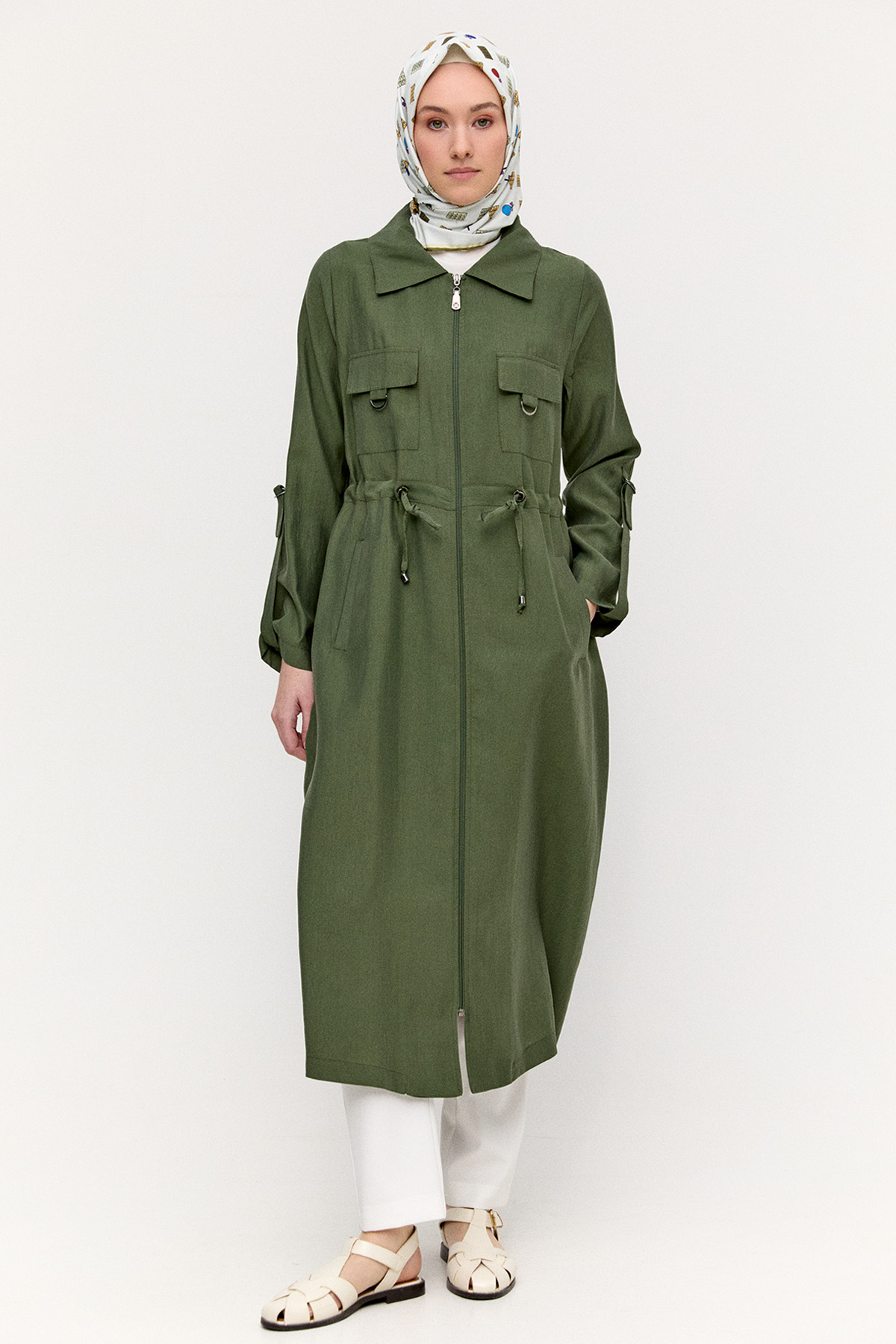 Fermuarlı Lyocell Kap, Tesettür Giyim