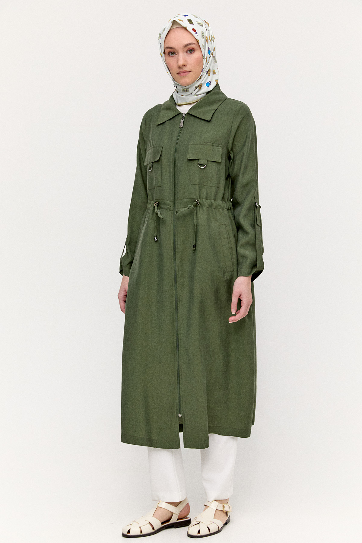 Fermuarlı Lyocell Kap, Tesettür Giyim