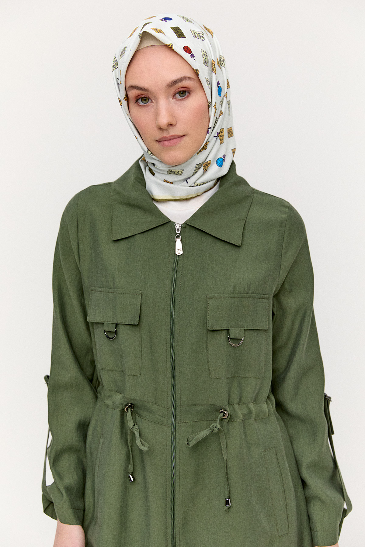 Fermuarlı Lyocell Kap, Tesettür Giyim