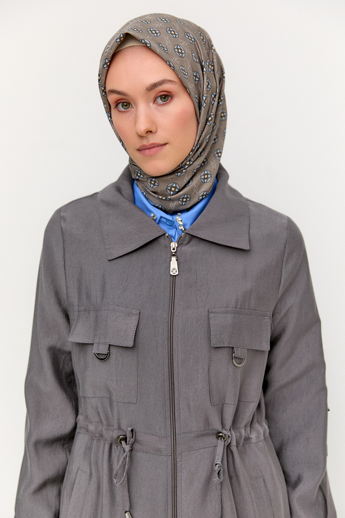 Fermuarlı Lyocell Kap, Tesettür Giyim