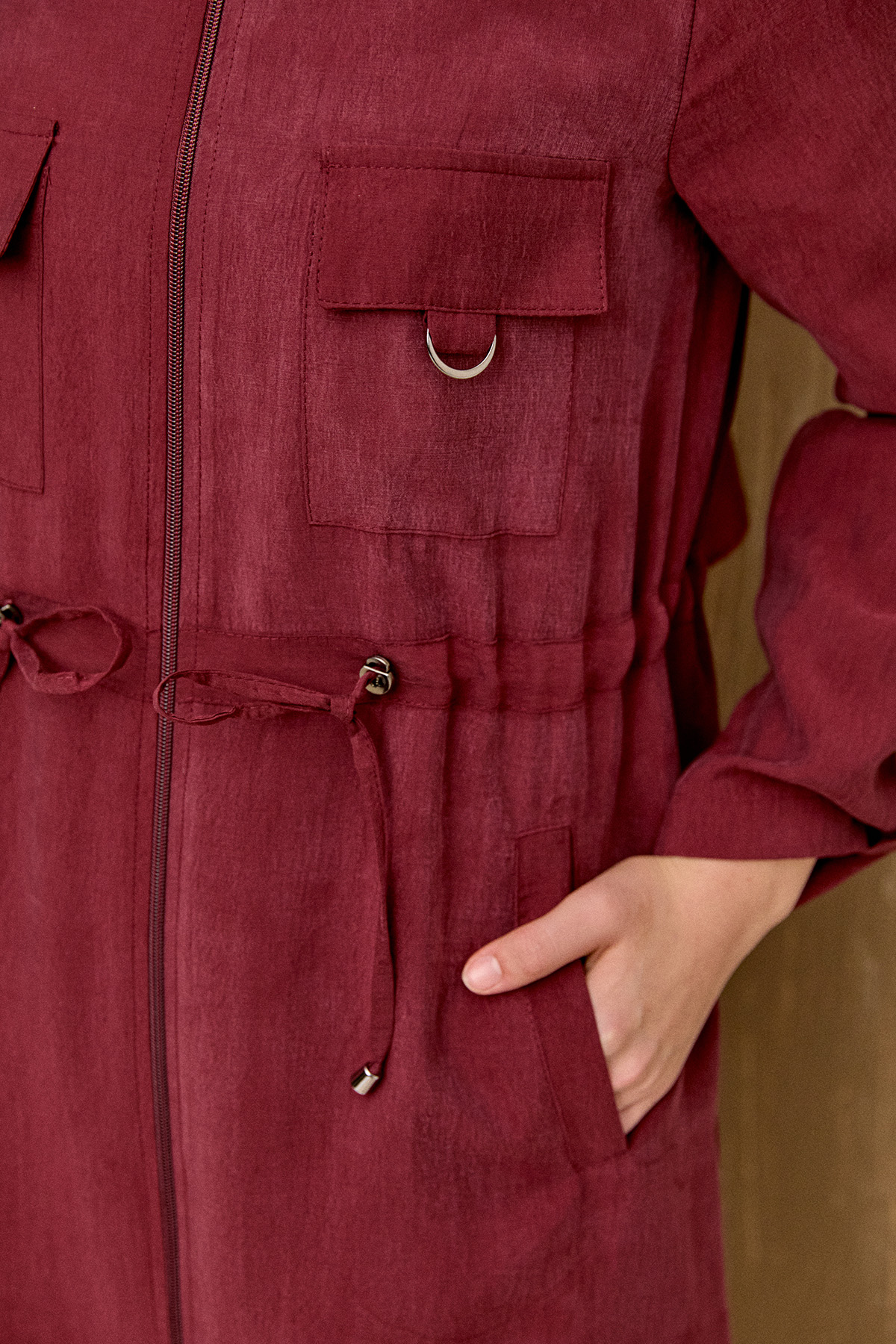 Fermuarlı Lyocell Kap, Tesettür Giyim