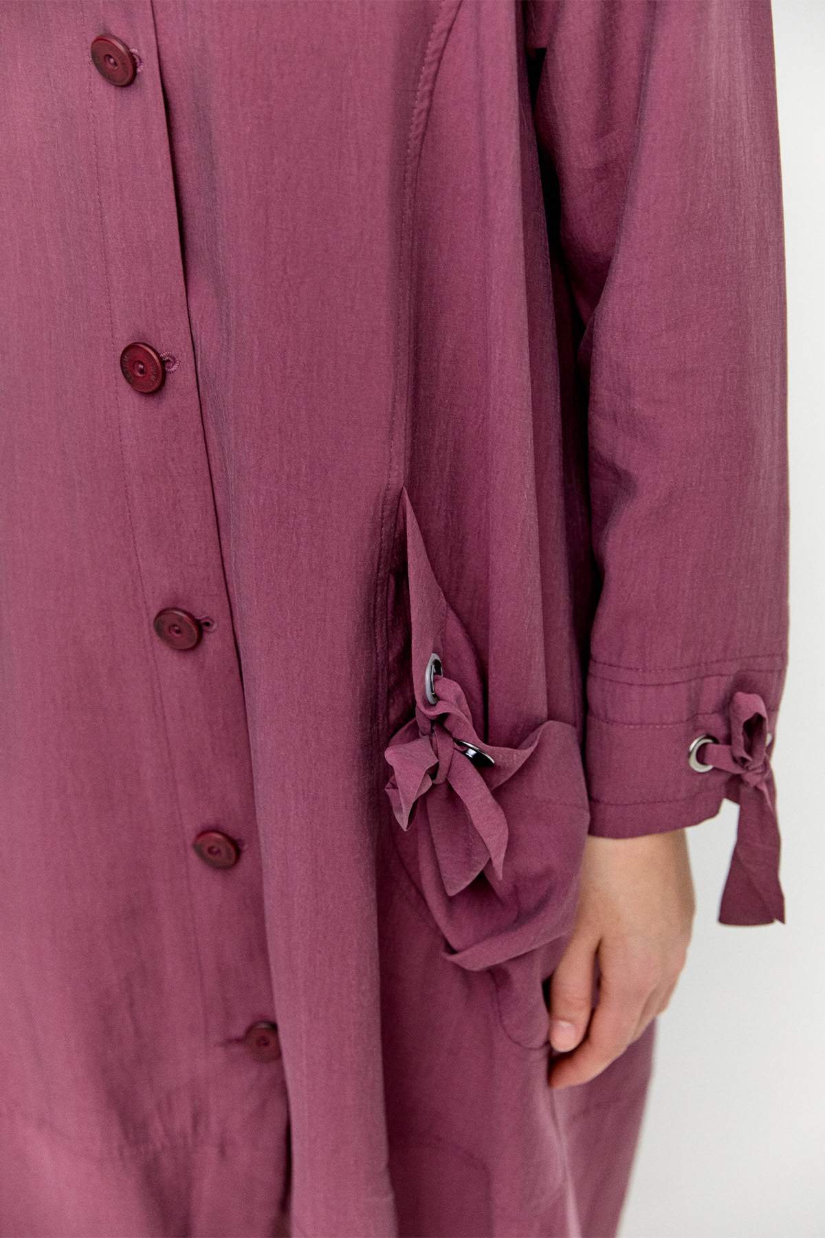 Geniş Yakalı Şeritli Kap, Tesettür Giyim