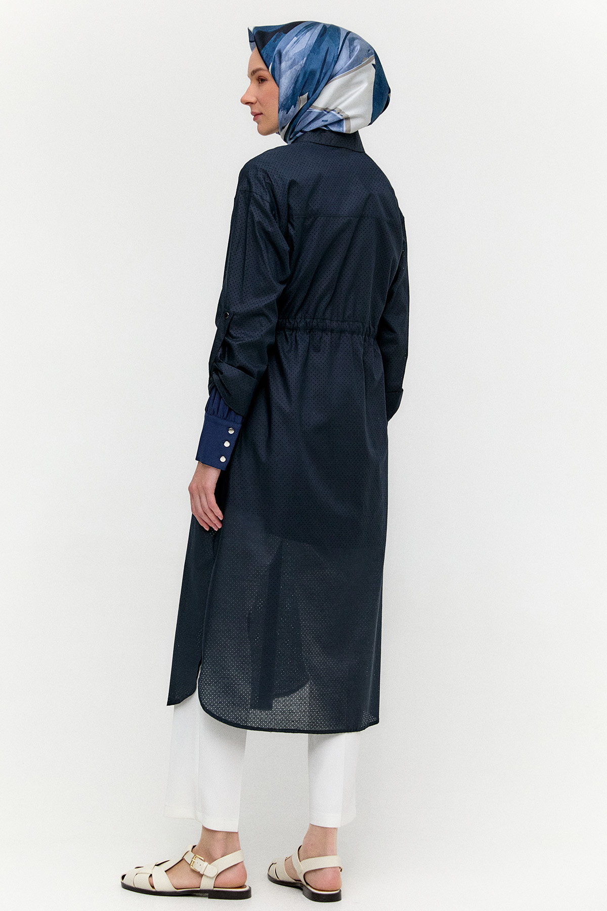 Stoper Detaylı Pamuk Kap, Tesettür Giyim