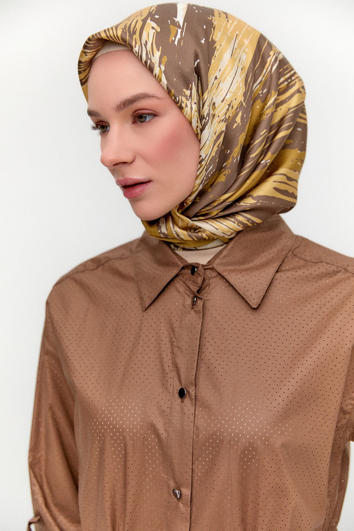 Stoper Detaylı Pamuk Kap, Tesettür Giyim