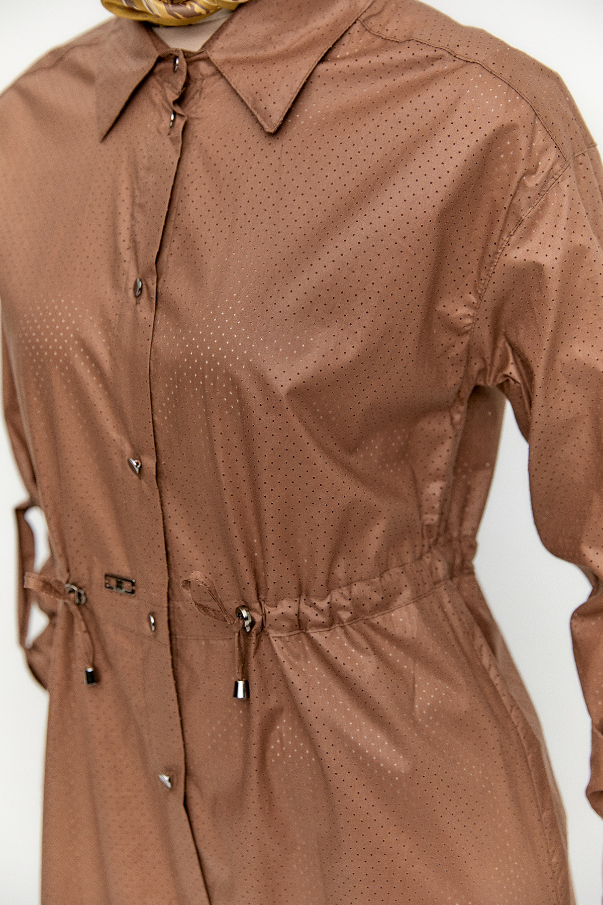 Stoper Detaylı Pamuk Kap, Tesettür Giyim