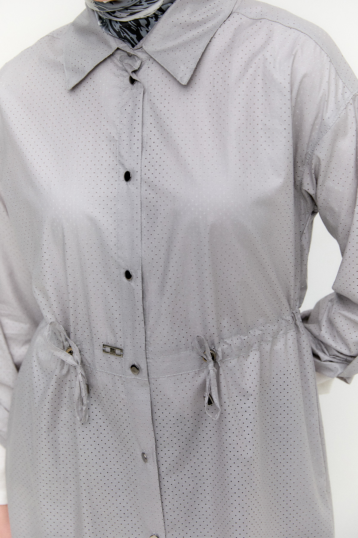 Stoper Detaylı Pamuk Kap, Tesettür Giyim