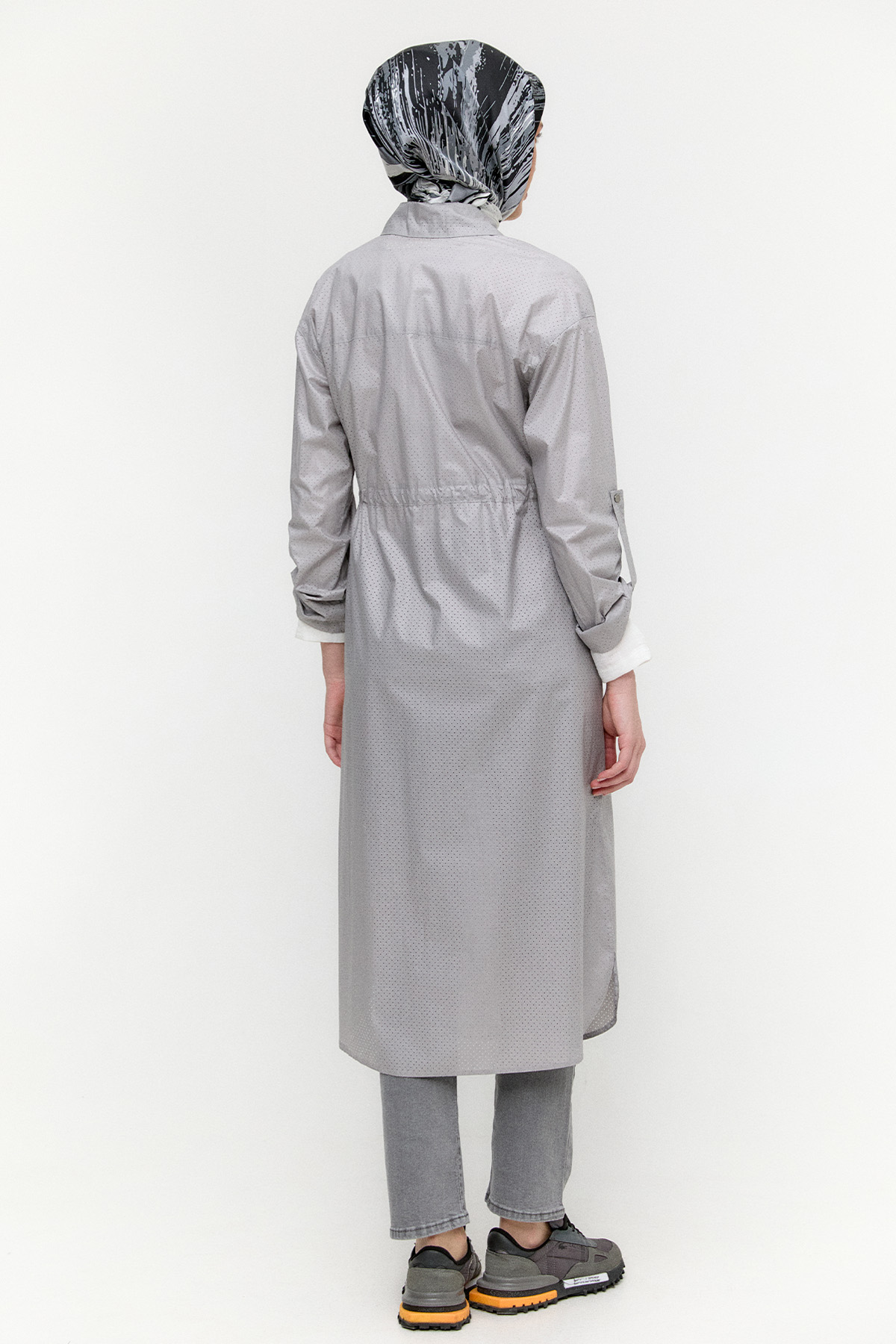 Stoper Detaylı Pamuk Kap, Tesettür Giyim