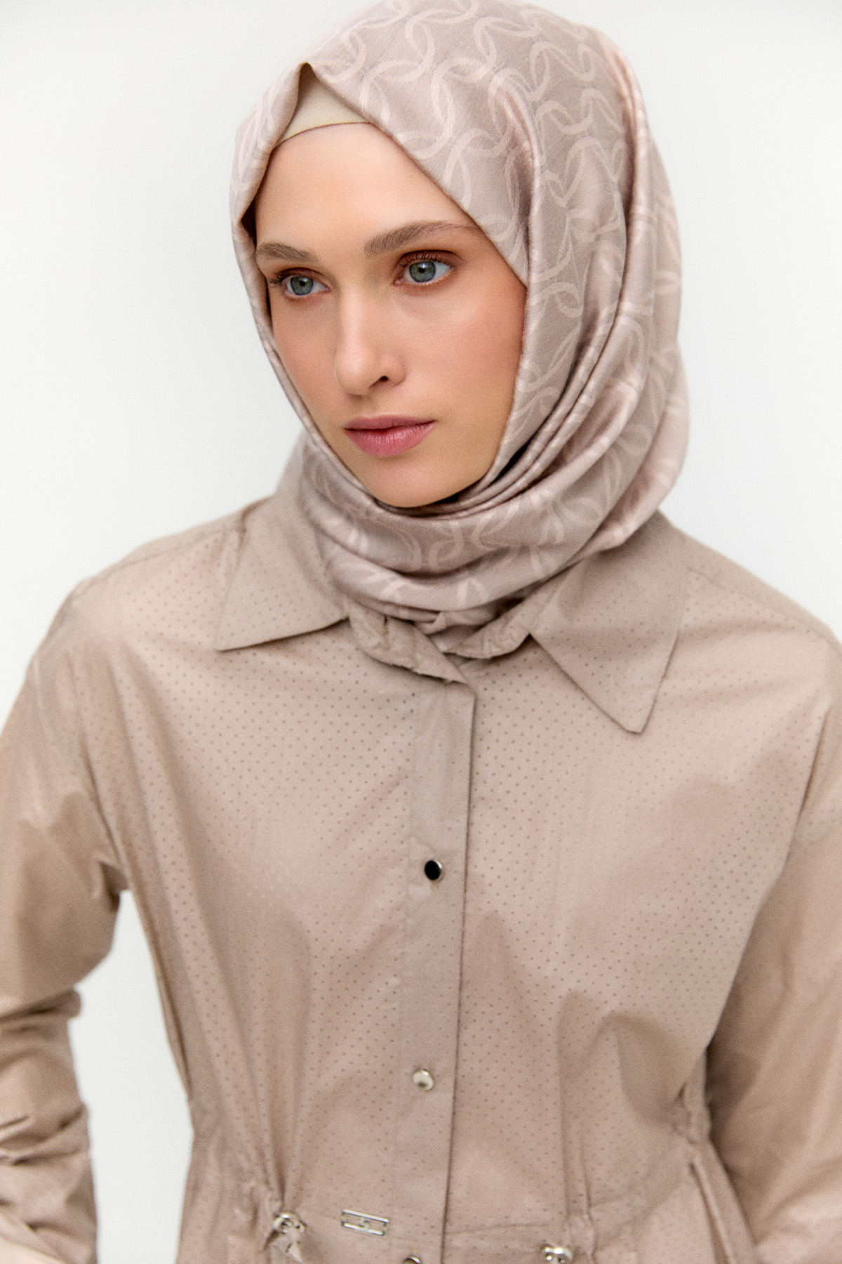 Stoper Detaylı Pamuk Kap, Tesettür Giyim