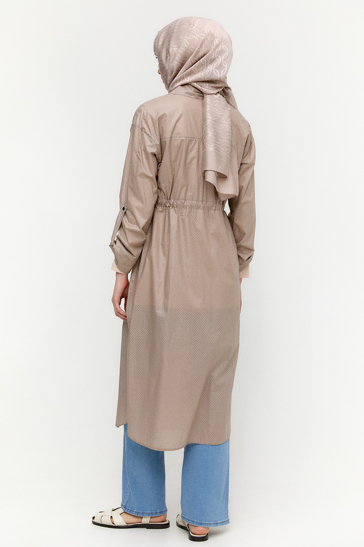 Stoper Detaylı Pamuk Kap, Tesettür Giyim