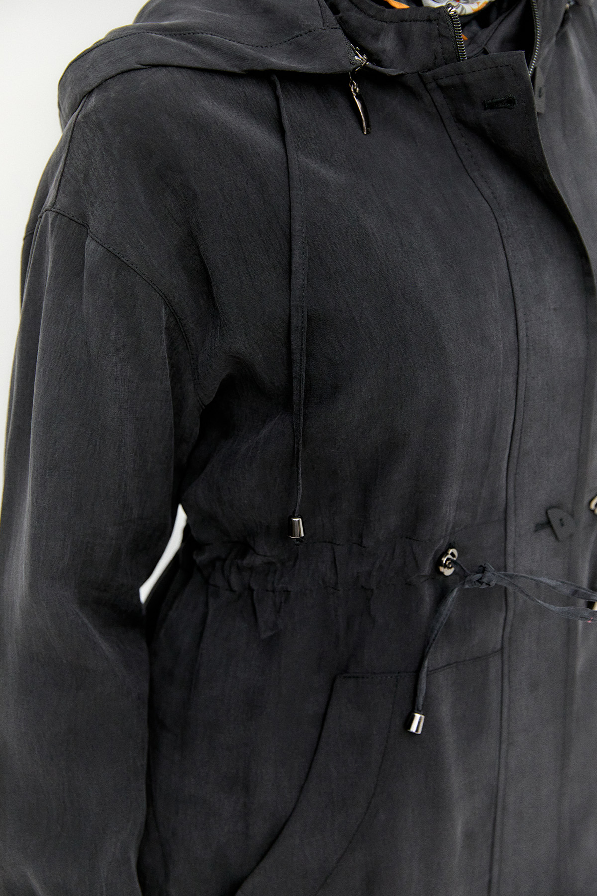 Seyyar Kapüşonlu Fermuarlı Kap, Tesettür Giyim