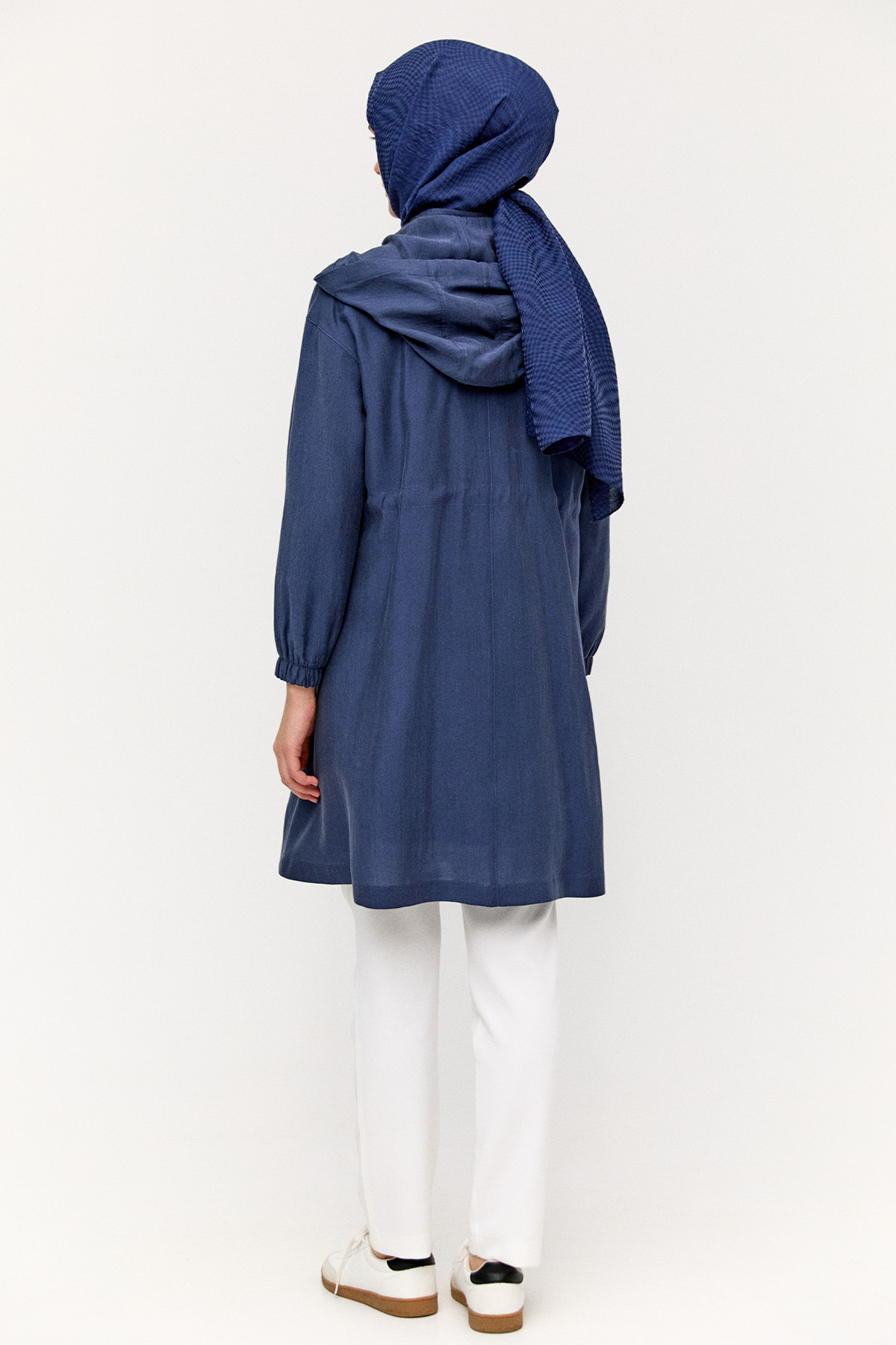 Seyyar Kapüşonlu Fermuarlı Kap, Tesettür Giyim