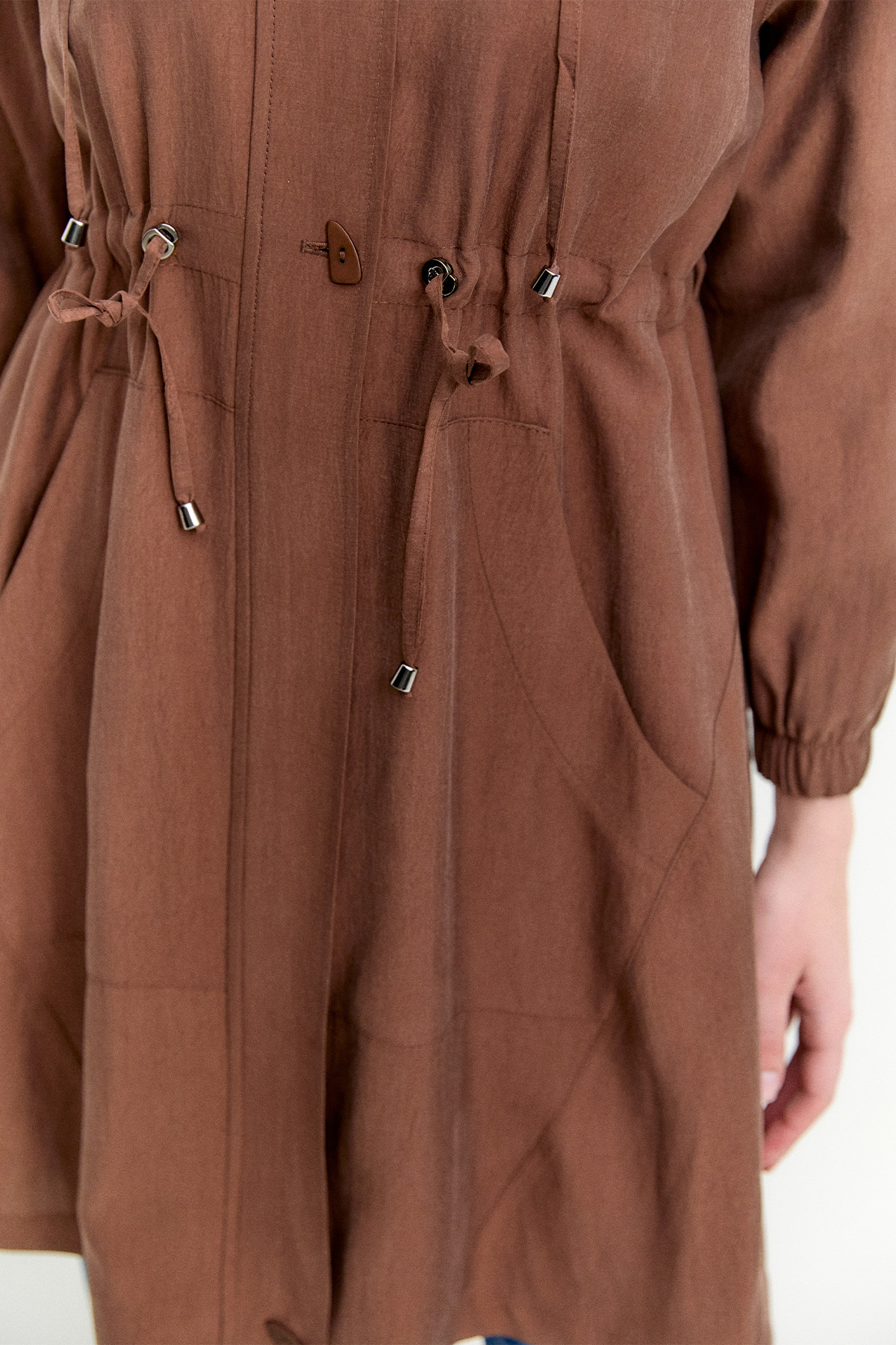 Seyyar Kapüşonlu Fermuarlı Kap, Tesettür Giyim