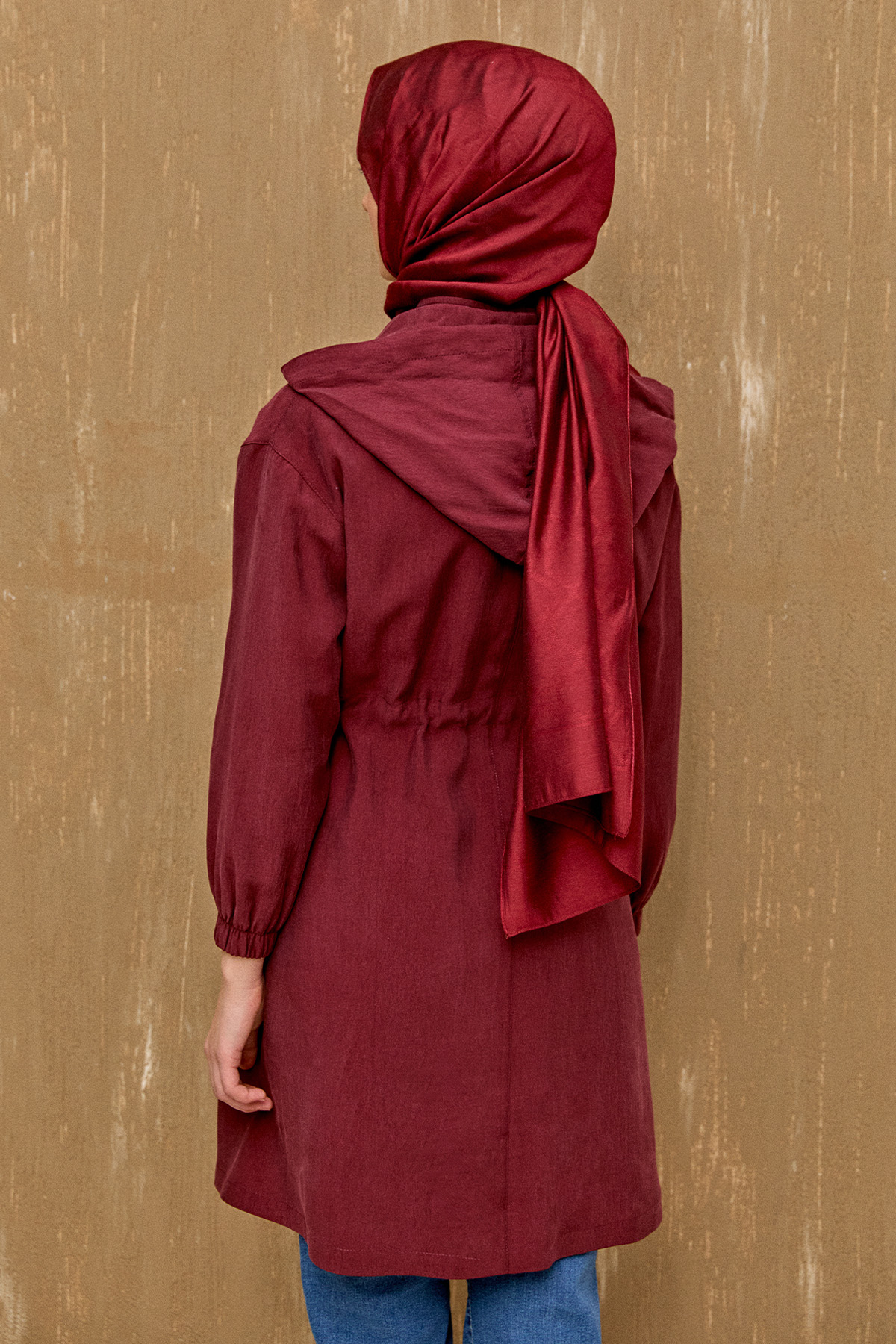 Seyyar Kapüşonlu Fermuarlı Kap, Tesettür Giyim