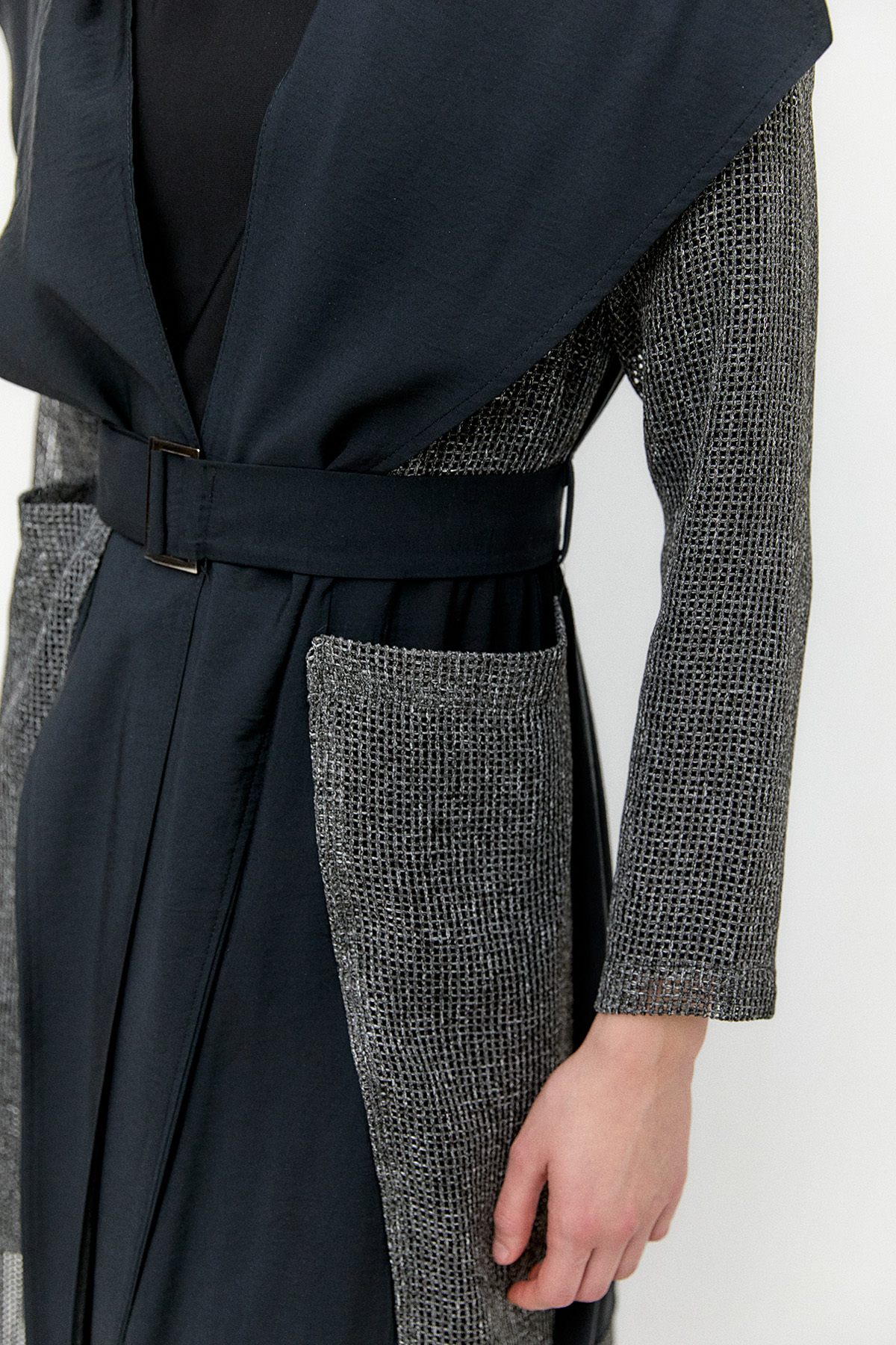 Kemerli Oversize File Kap, Tesettür Giyim