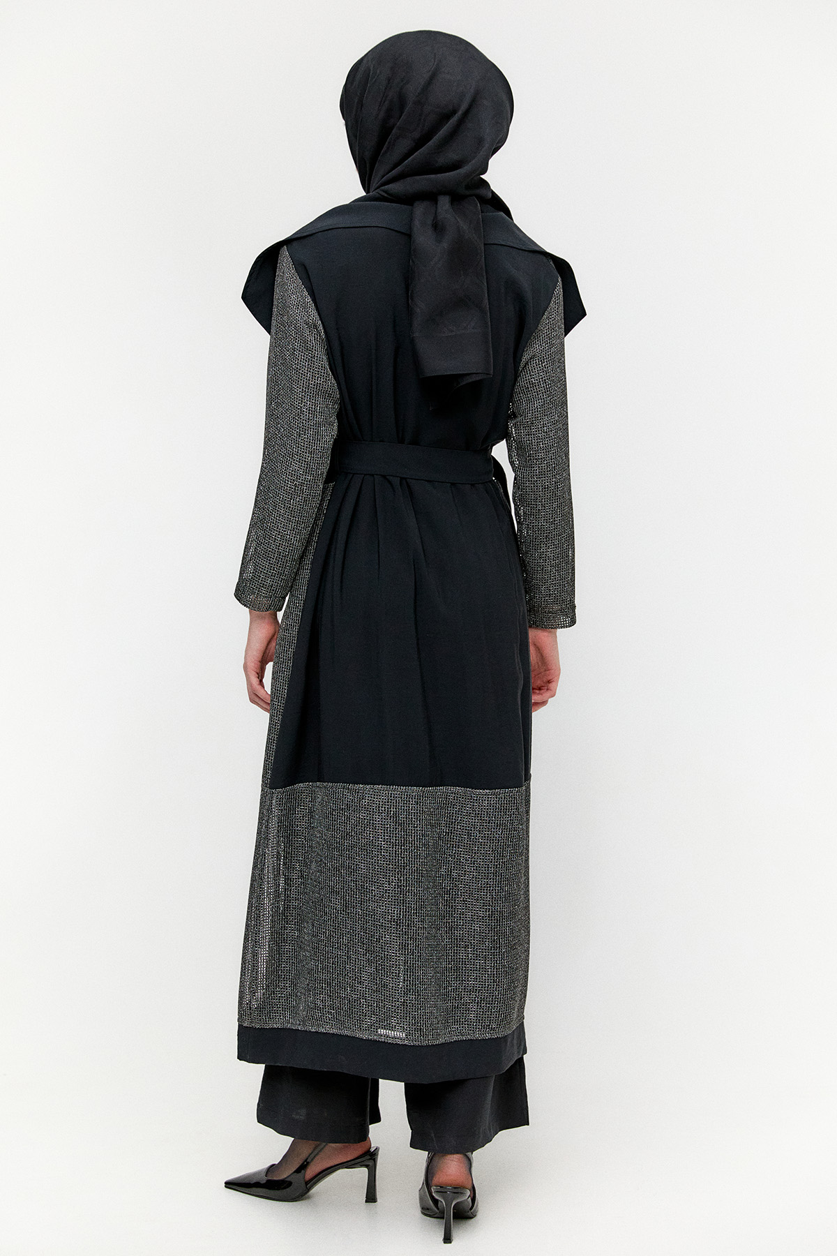 Kemerli Oversize File Kap, Tesettür Giyim