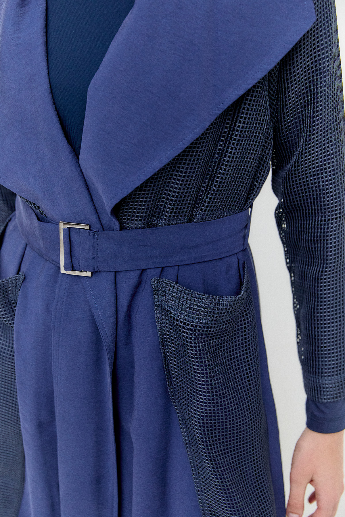 Kemerli Oversize File Kap, Tesettür Giyim