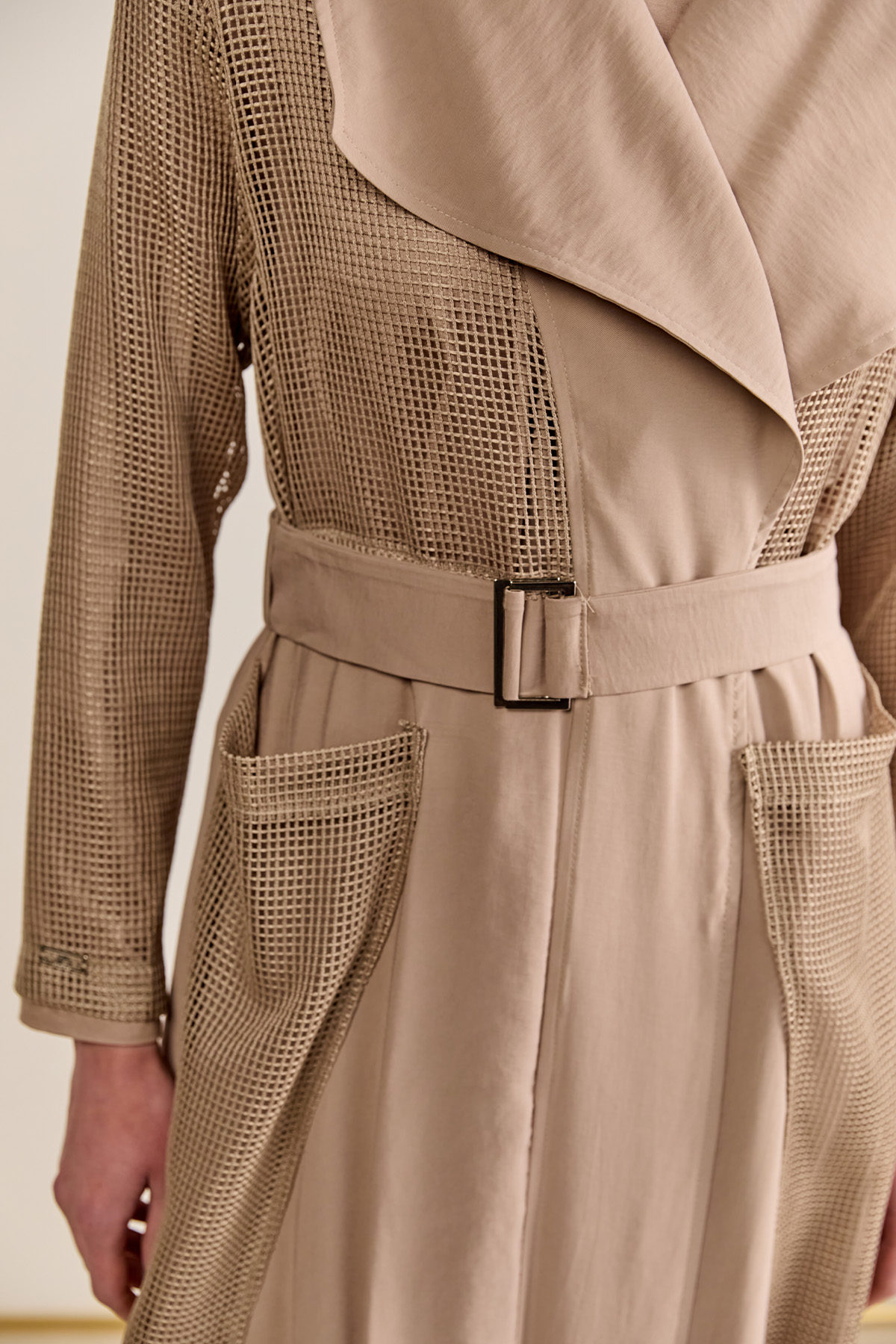 Kemerli Oversize File Kap, Tesettür Giyim