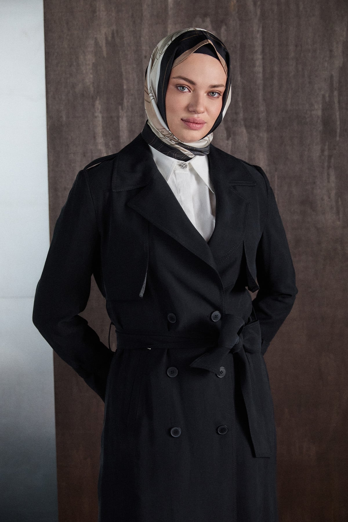 Kruvaze Kapamalı Kuşaklı Kap, Tesettür Giyim