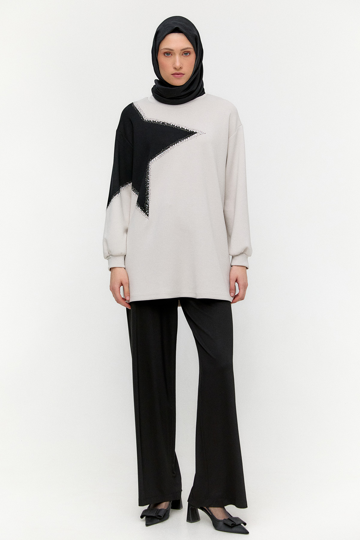 Geniş Paça Penye Pantolon, Tesettür Giyim