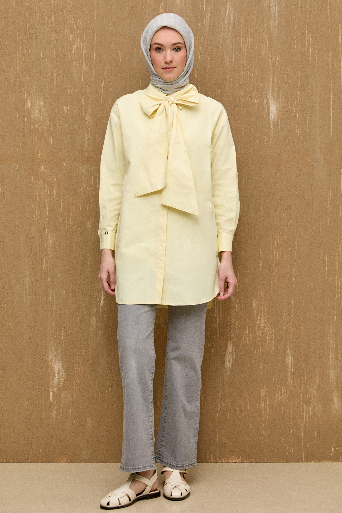 Yüksek Bel Bol Paça Jean, Tesettür Giyim