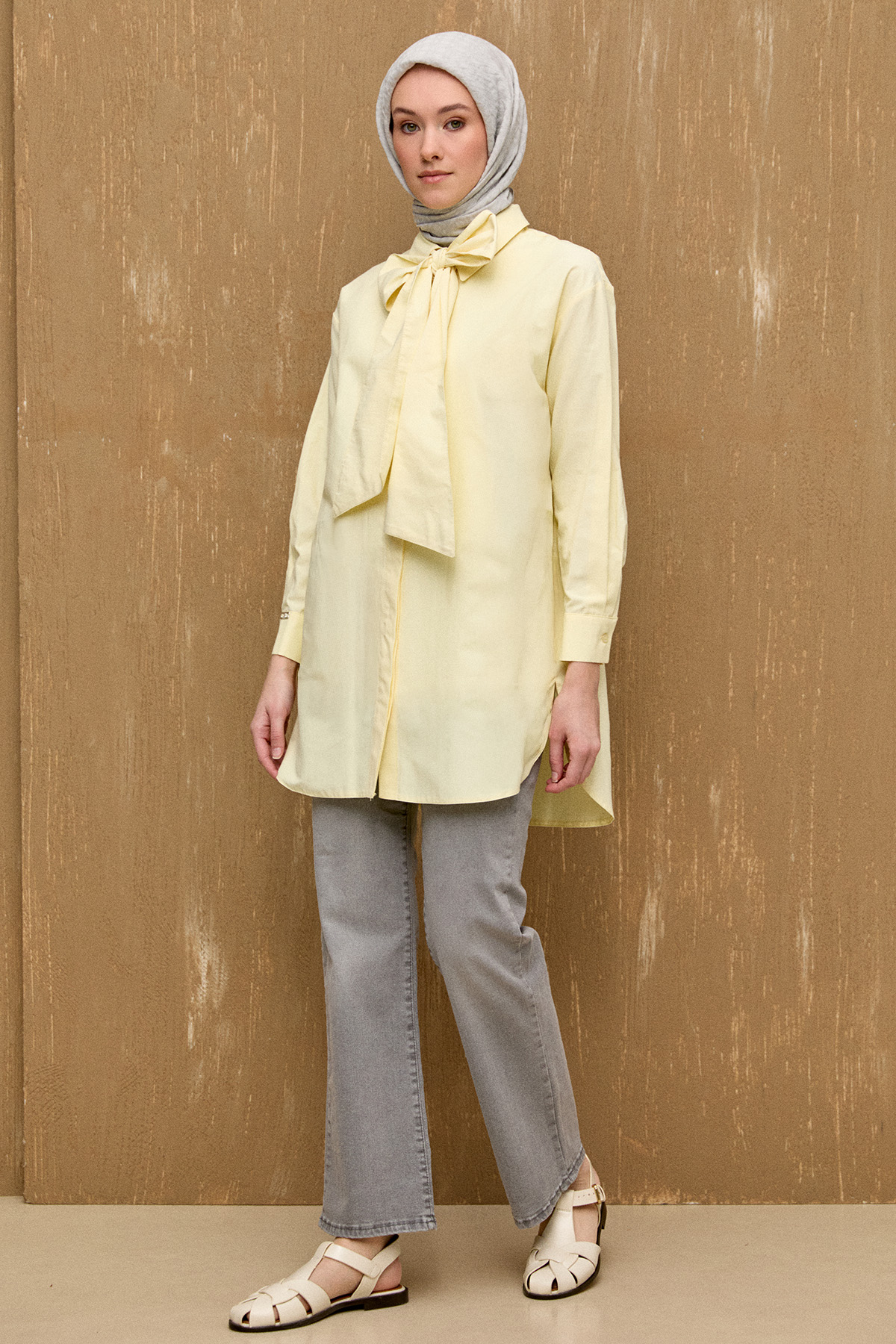 Yüksek Bel Bol Paça Jean, Tesettür Giyim