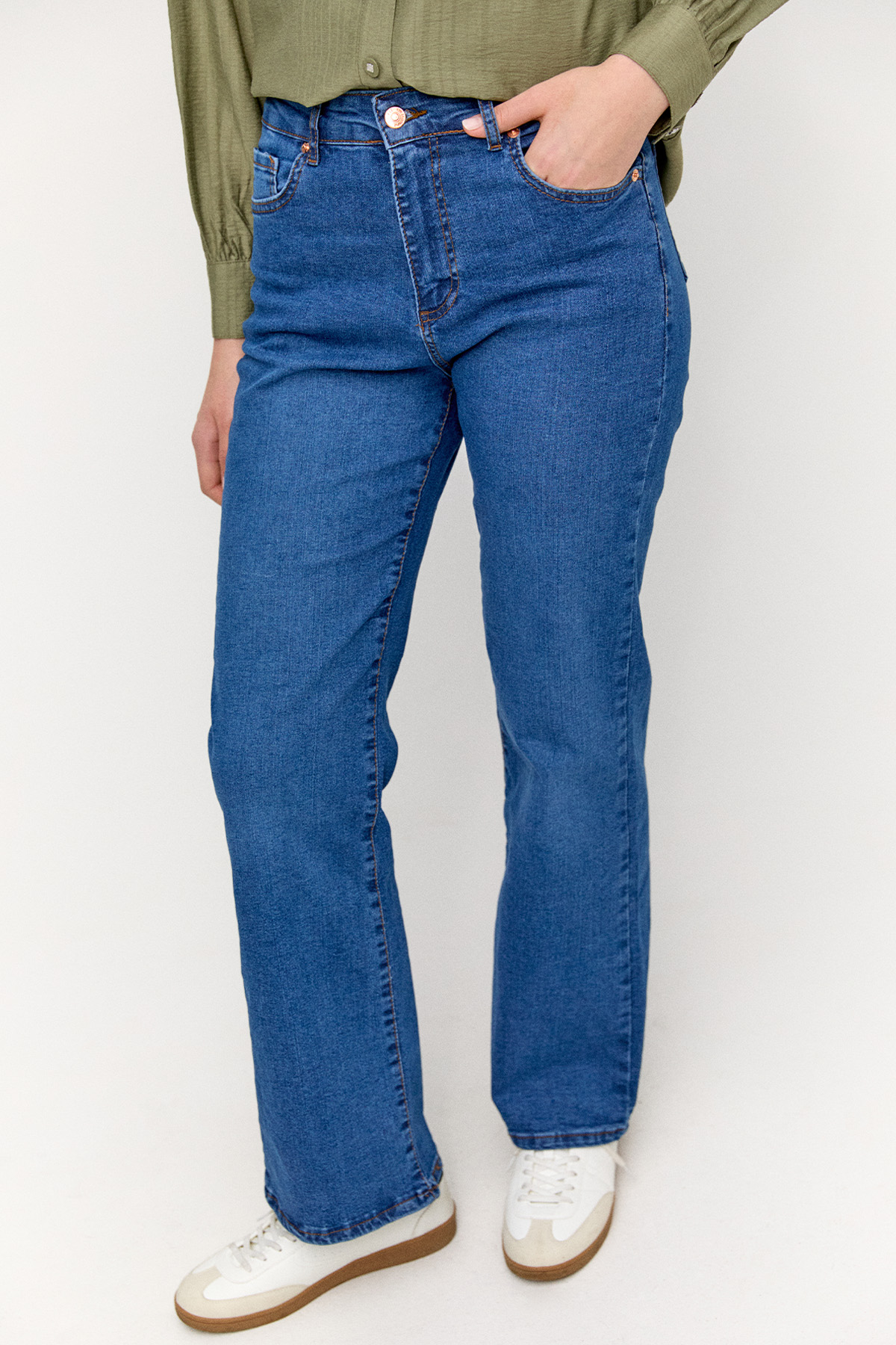 Yüksek Bel Bol Paça Jean, Tesettür Giyim