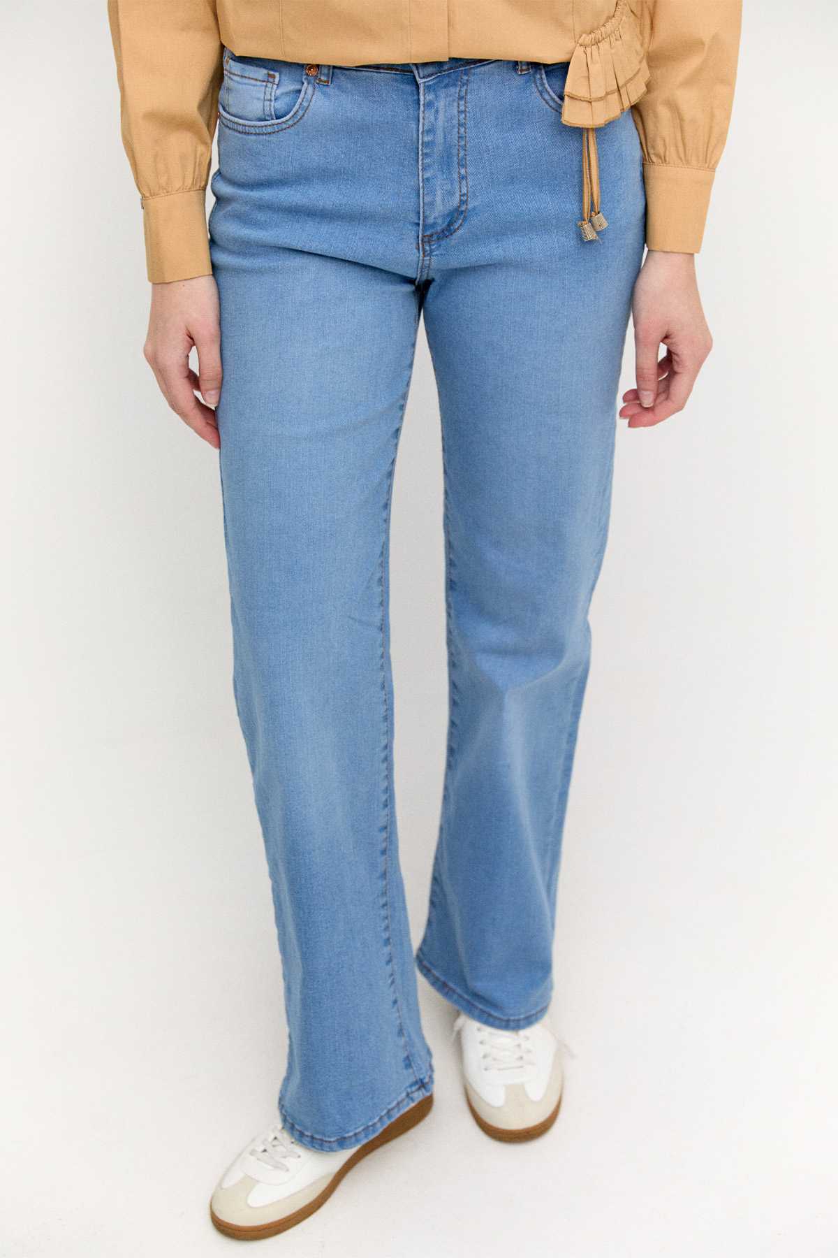 Yüksek Bel Bol Paça Jean, Tesettür Giyim