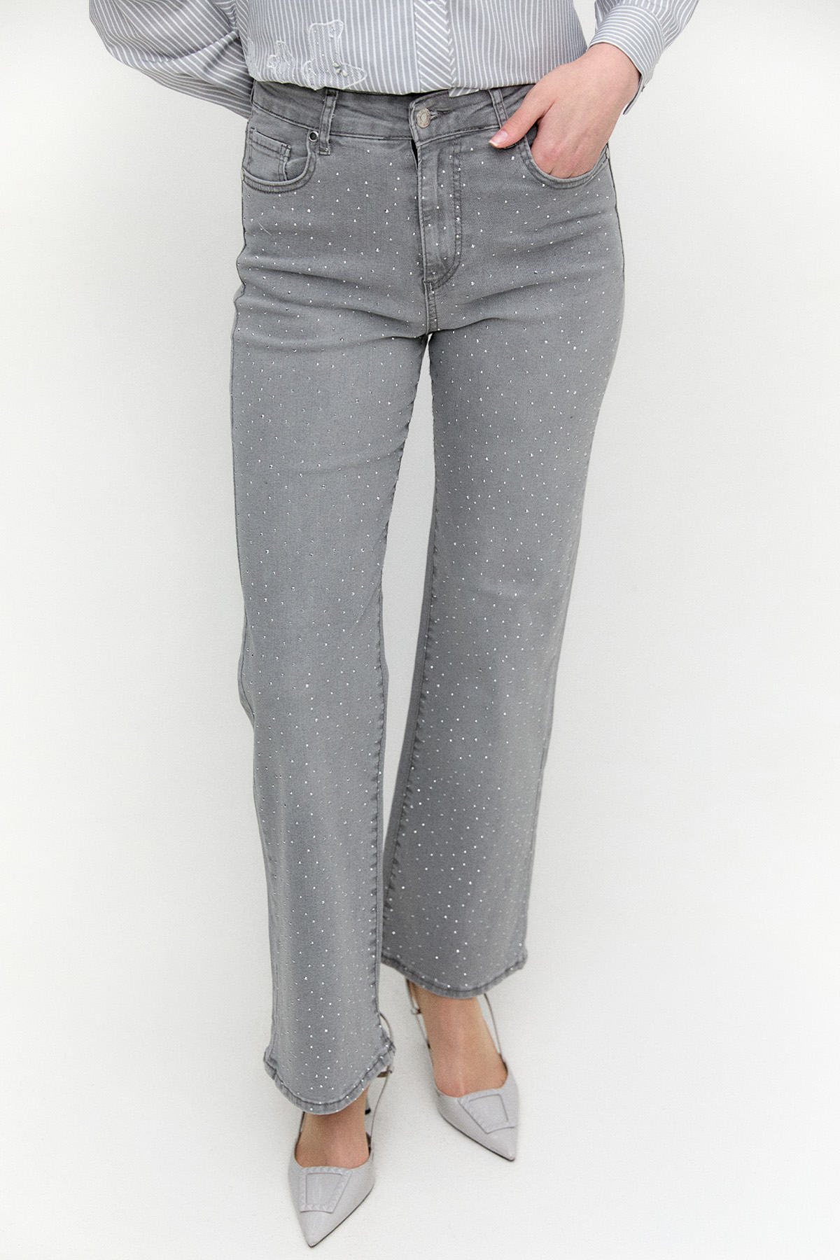 Hotfix Baskılı Kanvas Pantolon, Tesettür Giyim