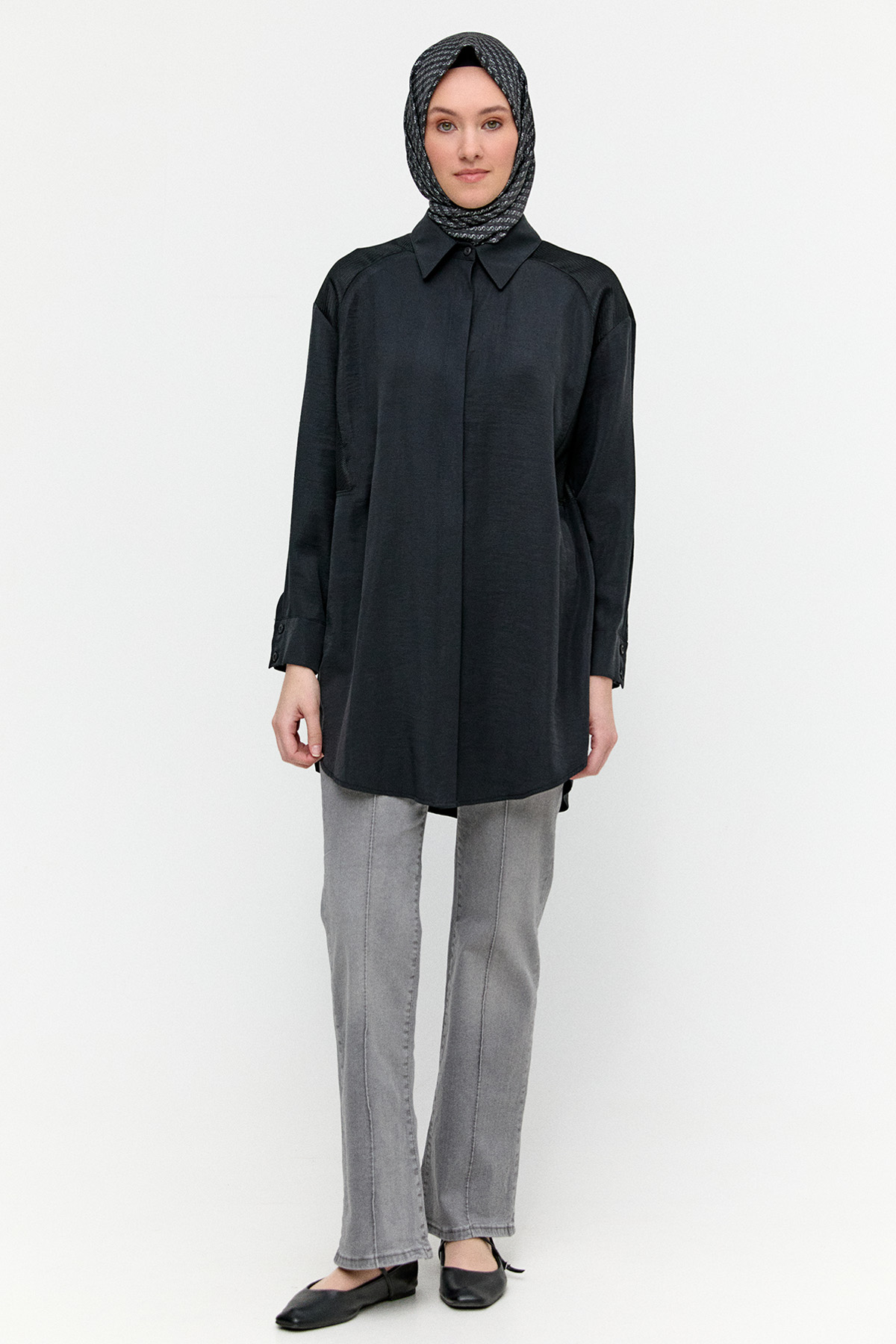 Nervürlü Geniş Paça Denim, Tesettür Giyim