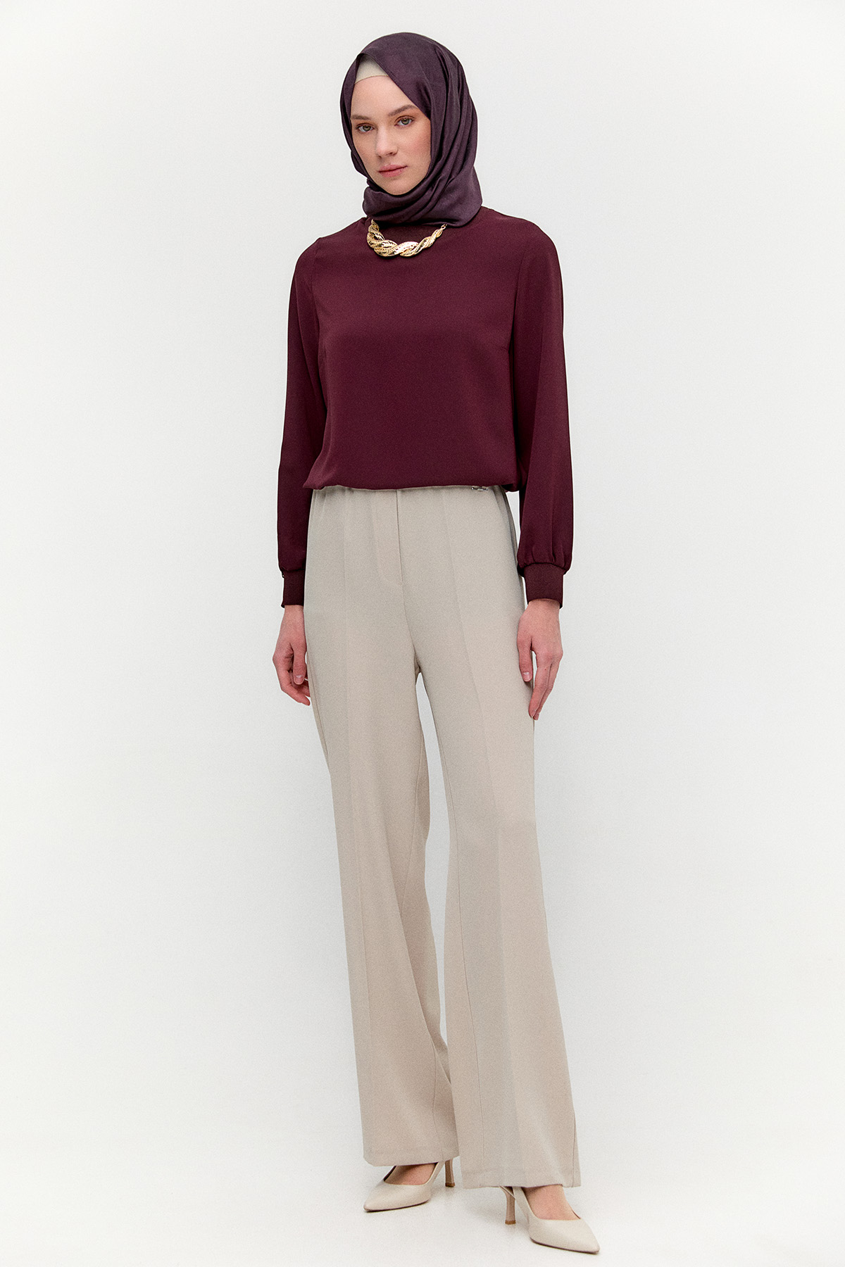 Beli Lastikli Süprem Penye Pantolon, Tesettür Giyim