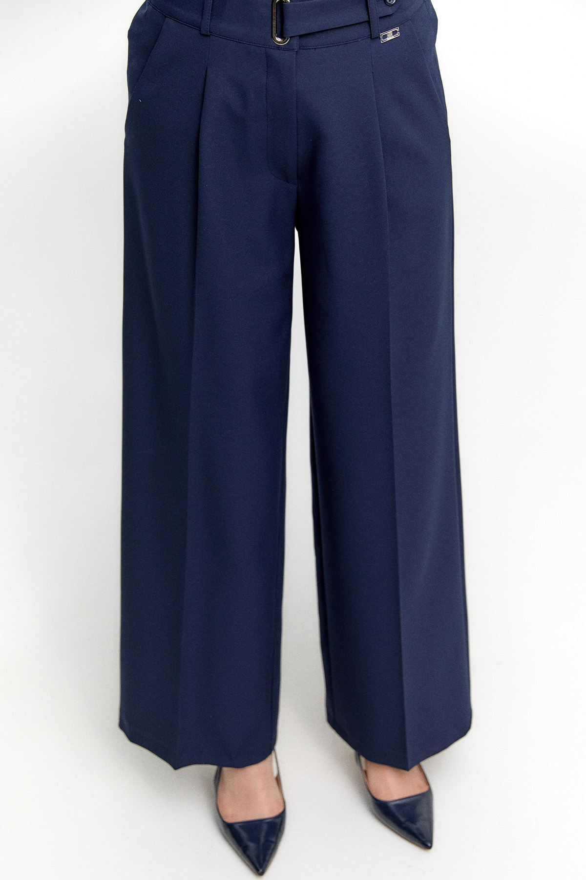 Kemerli Bol Paça Pantolon, Tesettür Giyim