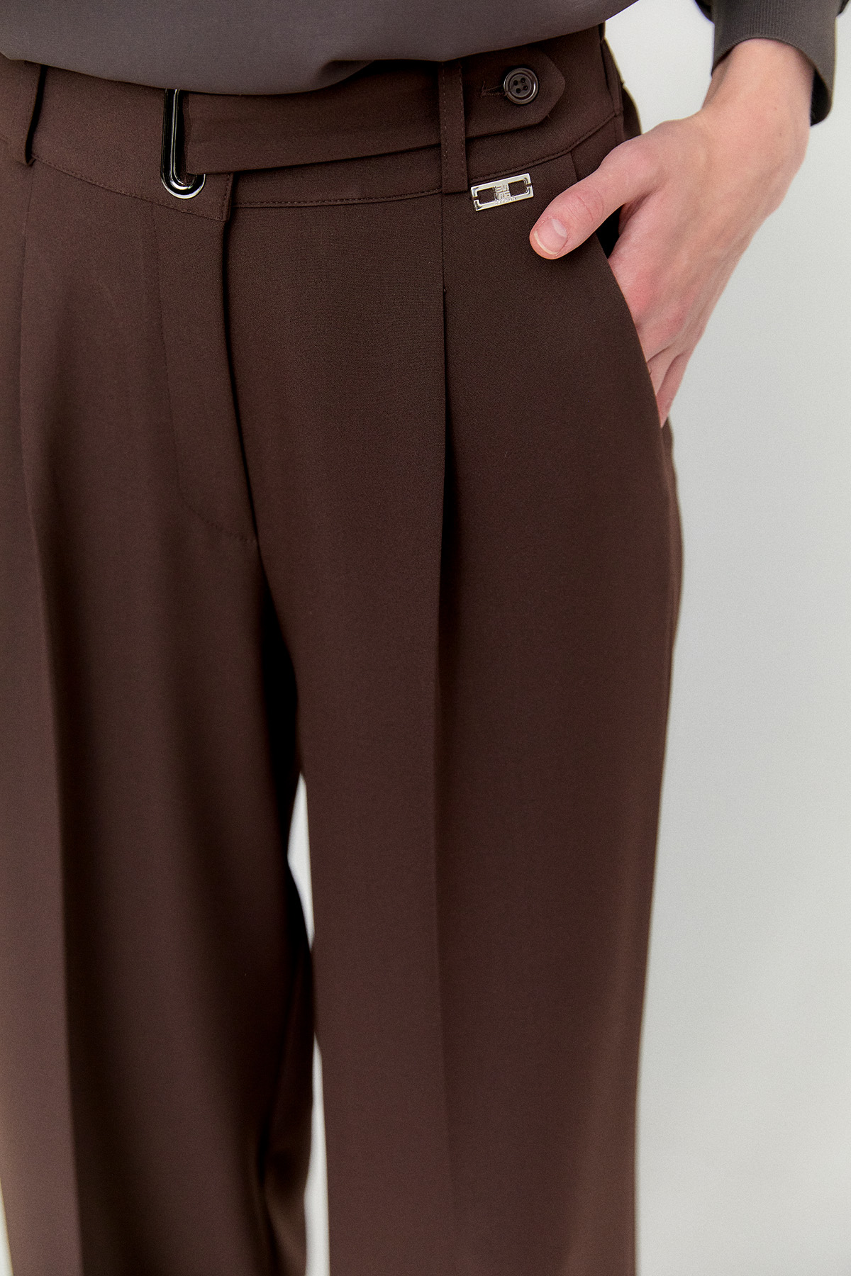 Kemerli Bol Paça Pantolon, Tesettür Giyim